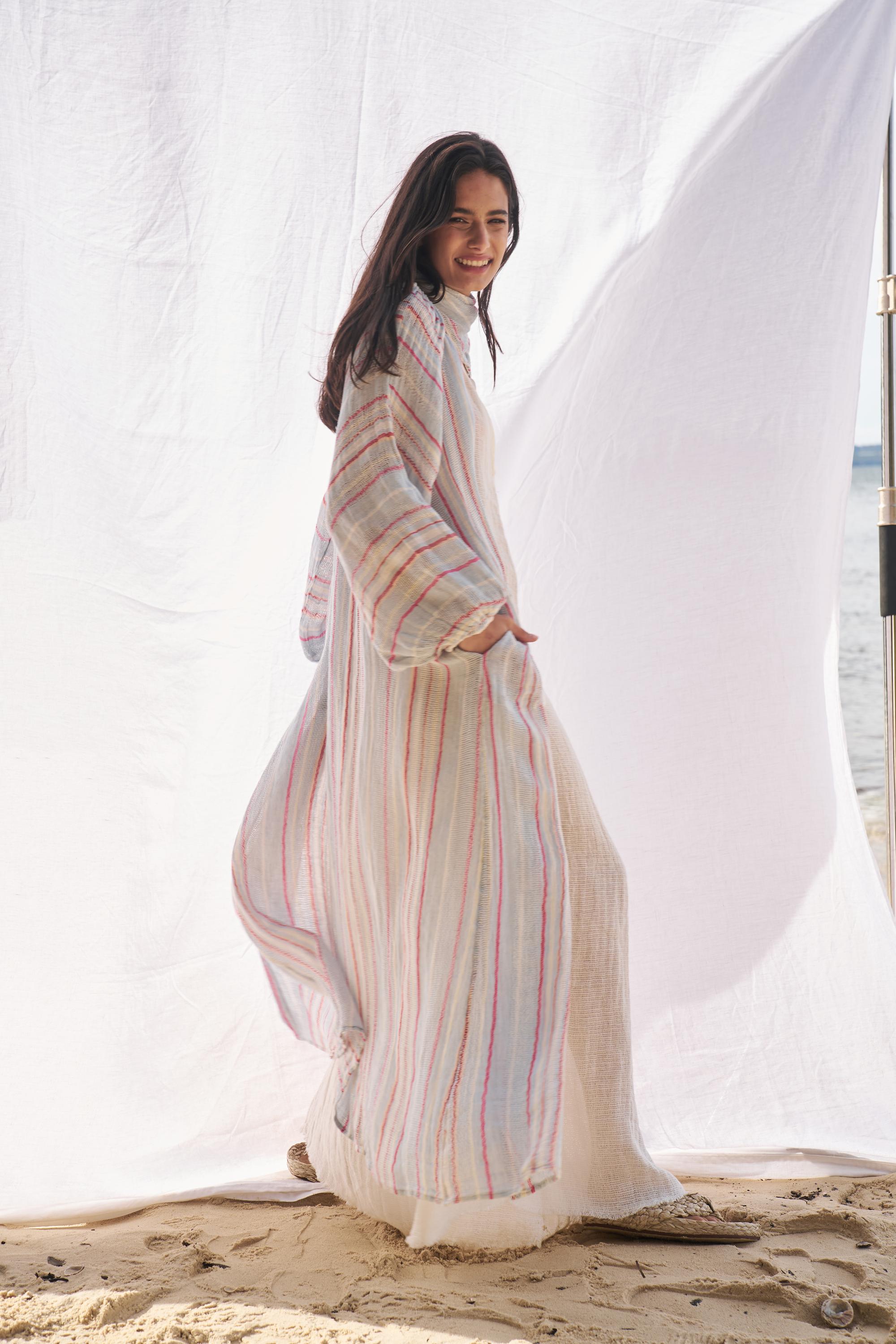 El Manto Dress + Duster - Kalos Stripe