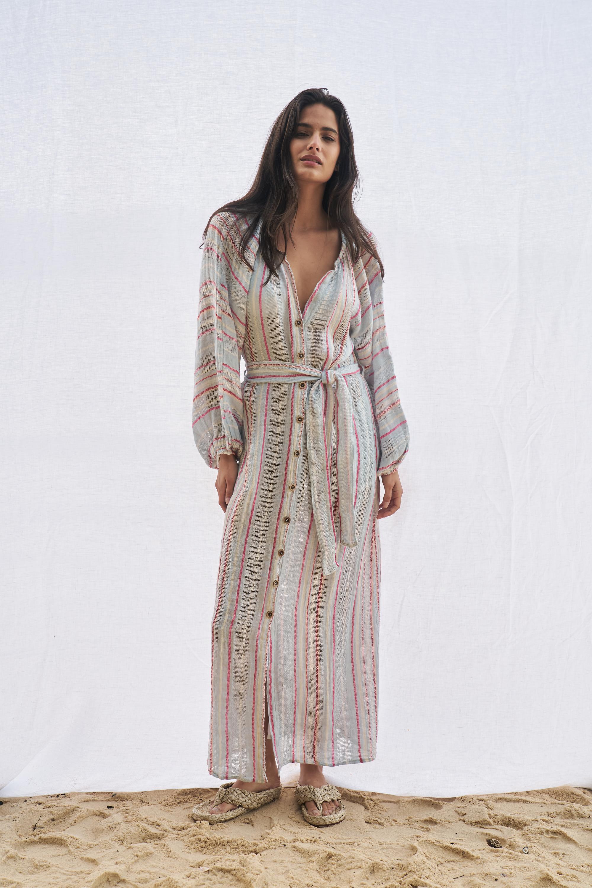 El Manto Dress + Duster - Kalos Stripe