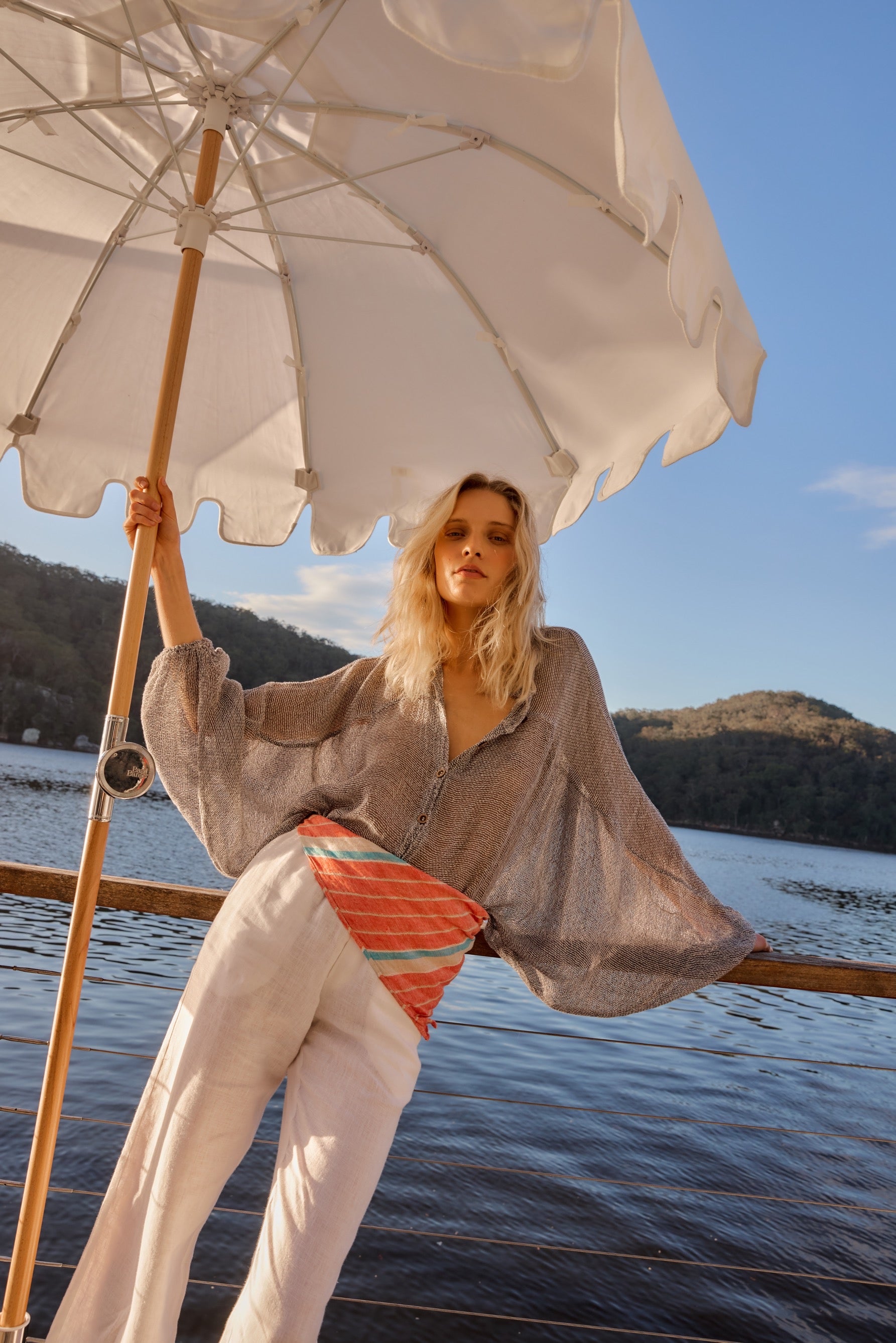 Fringe Pant - White