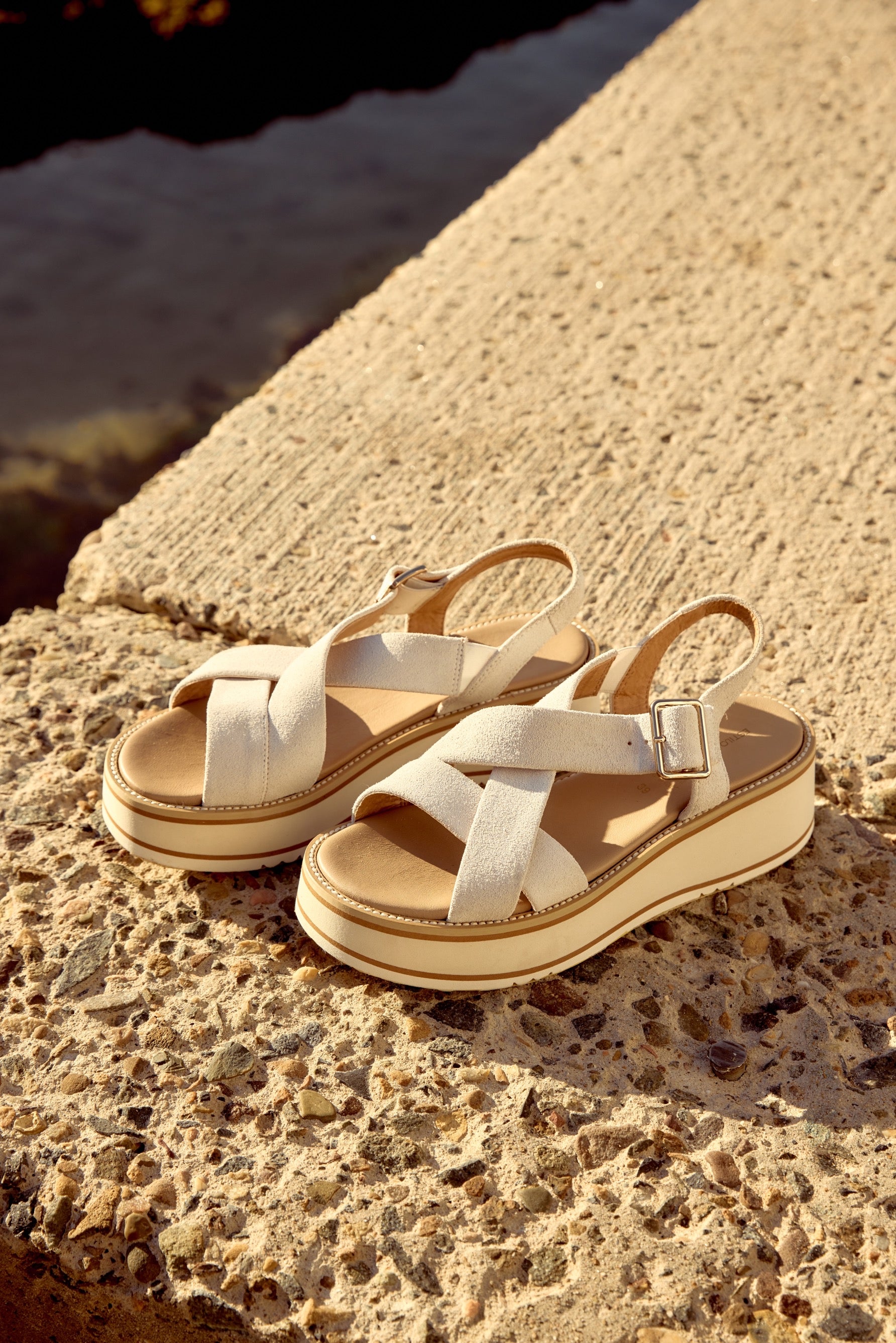 Juno Flatform Wedge - Blanco