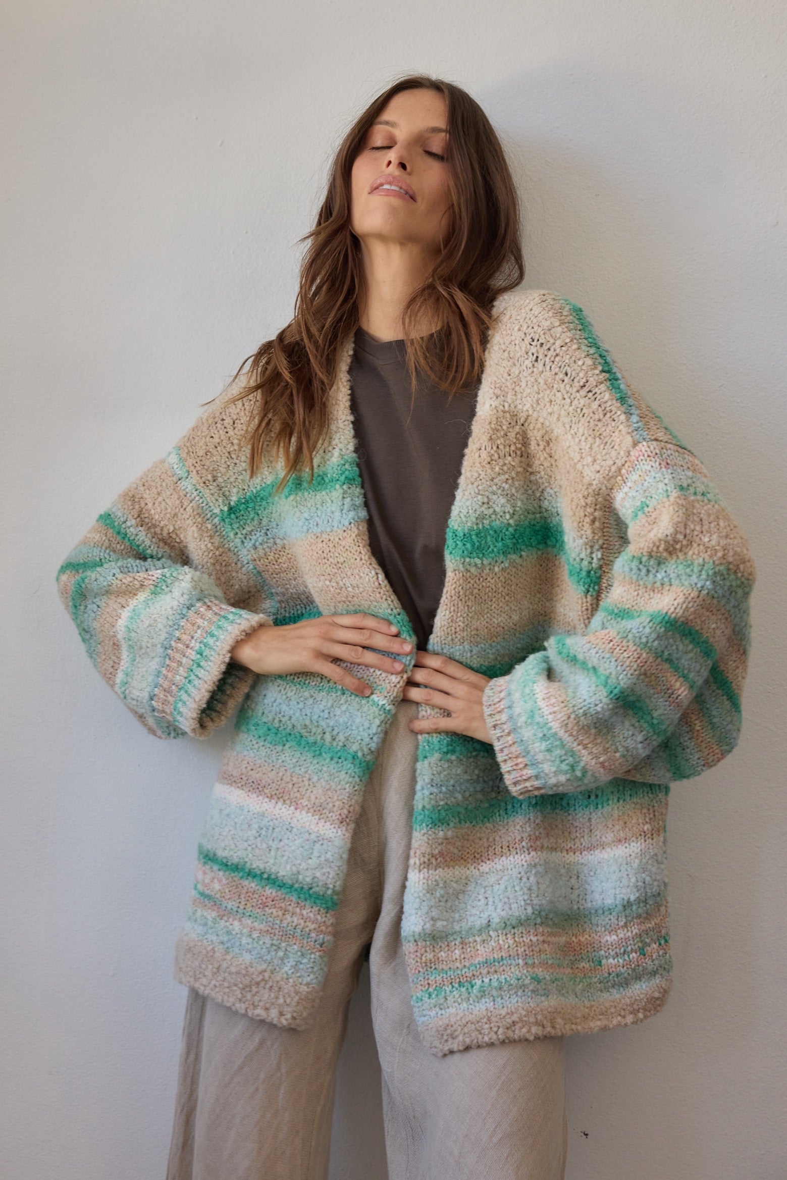 Luella Cardigan - Aqua Multi