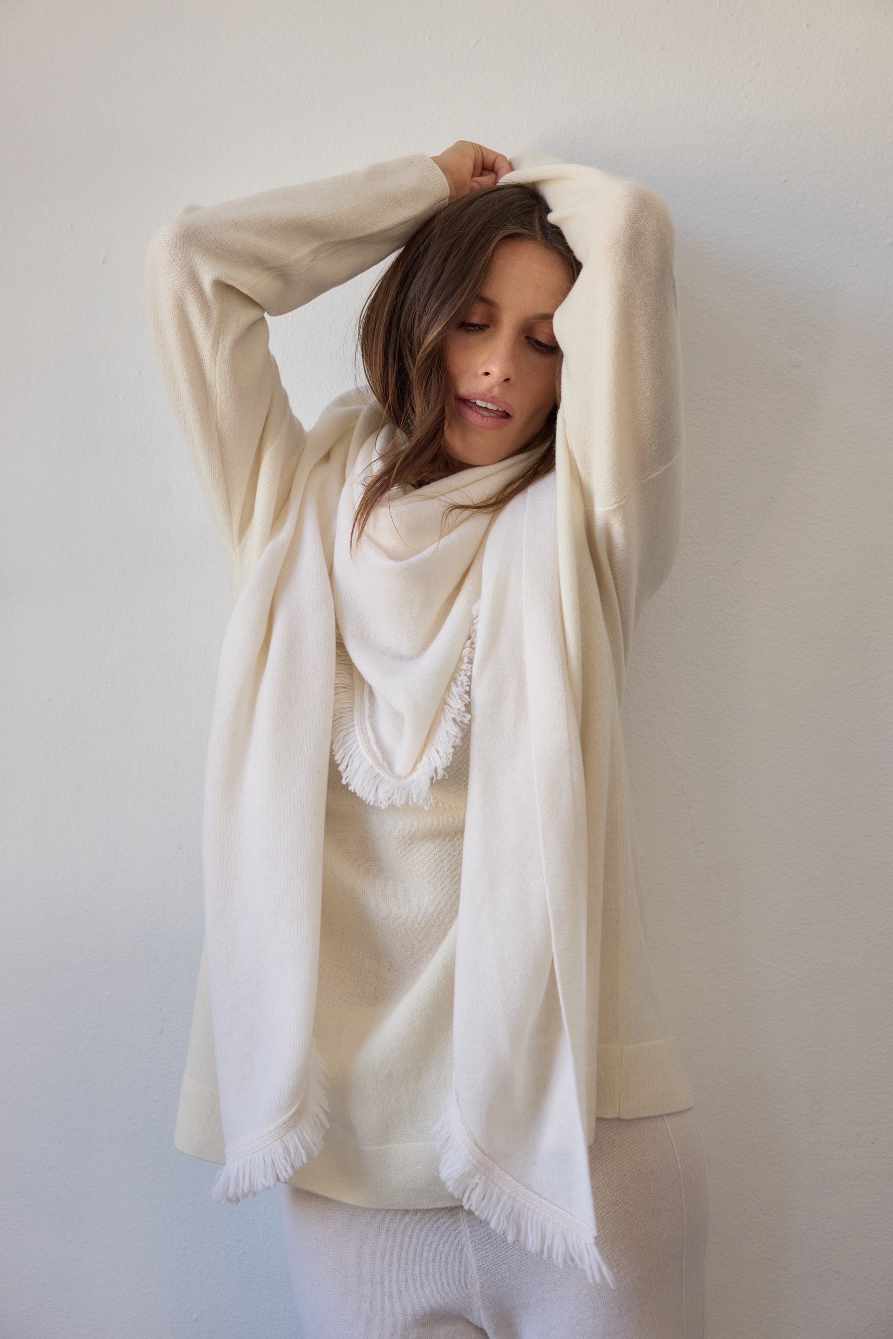 Isabelle Wool Cashmere Wrap - Off White