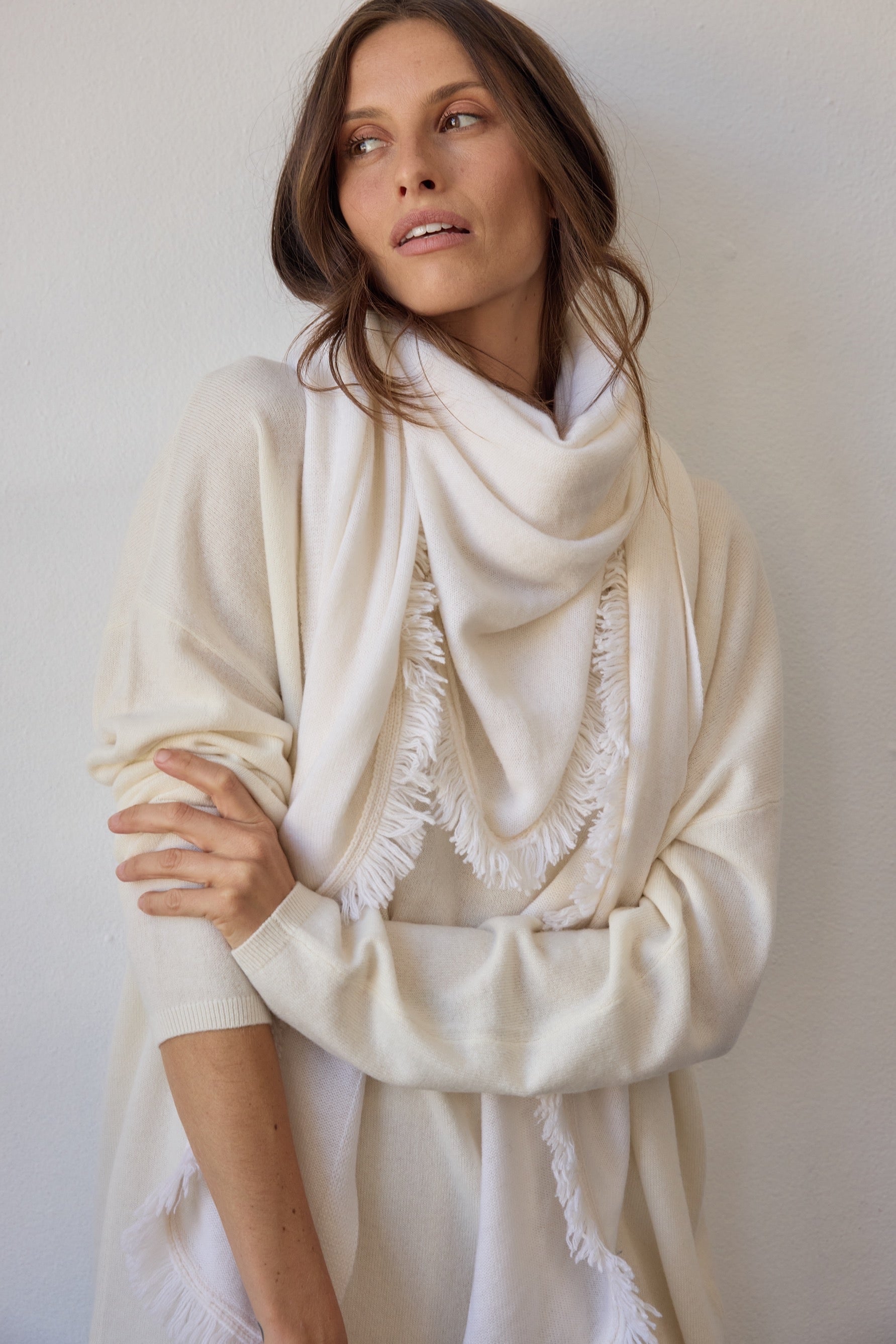 Isabelle Wool Cashmere Wrap - Off White