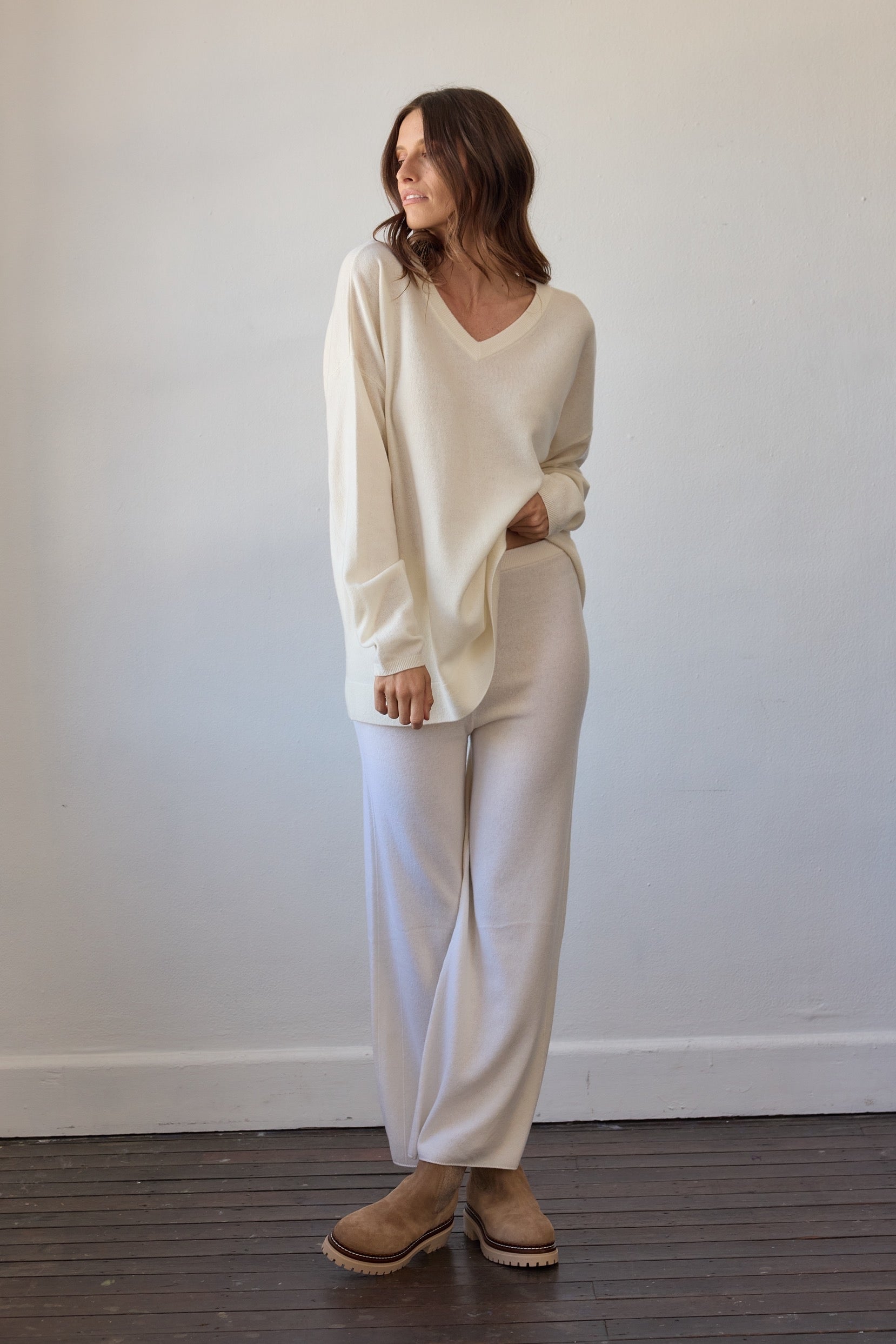 Camille Reversible Cashmere Sweater - Off White