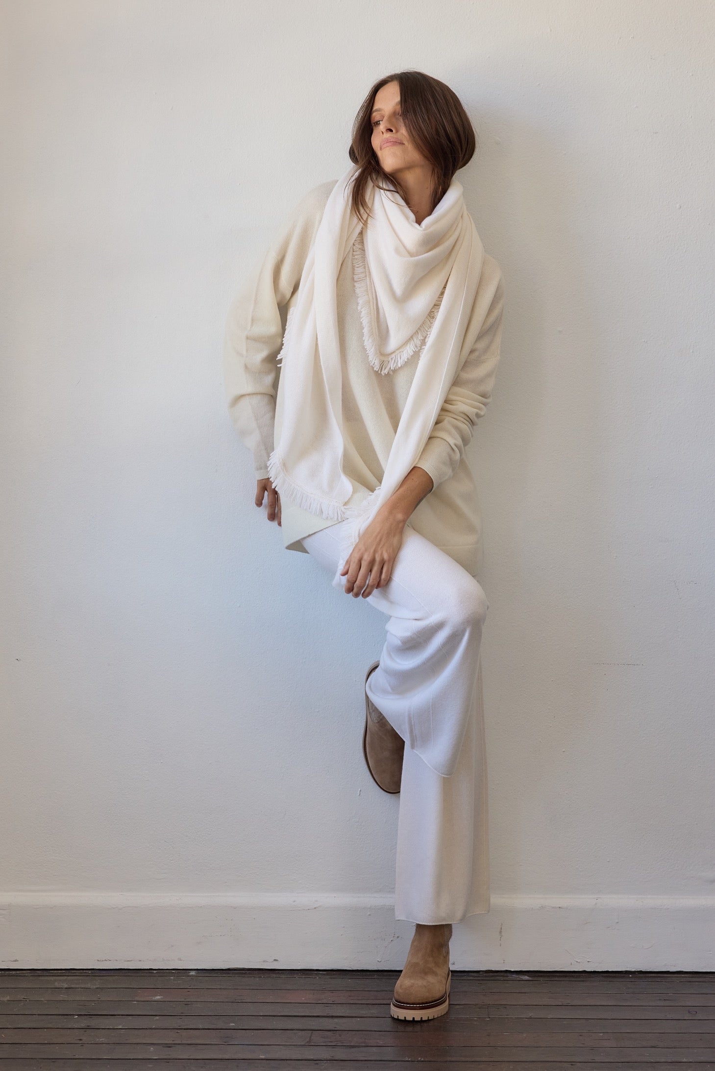Camille Reversible Cashmere Sweater - Off White
