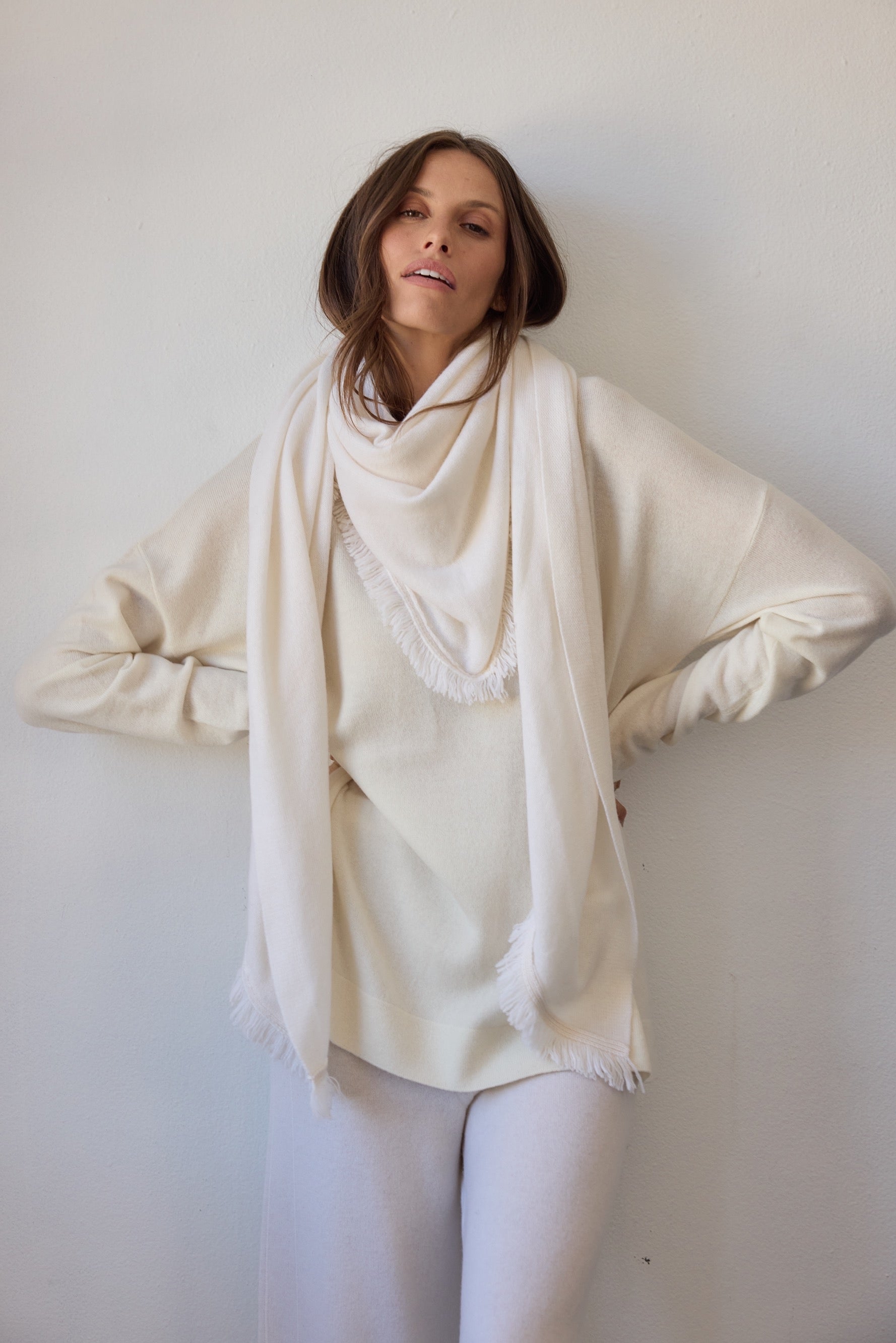 Camille Reversible Cashmere Sweater - Off White