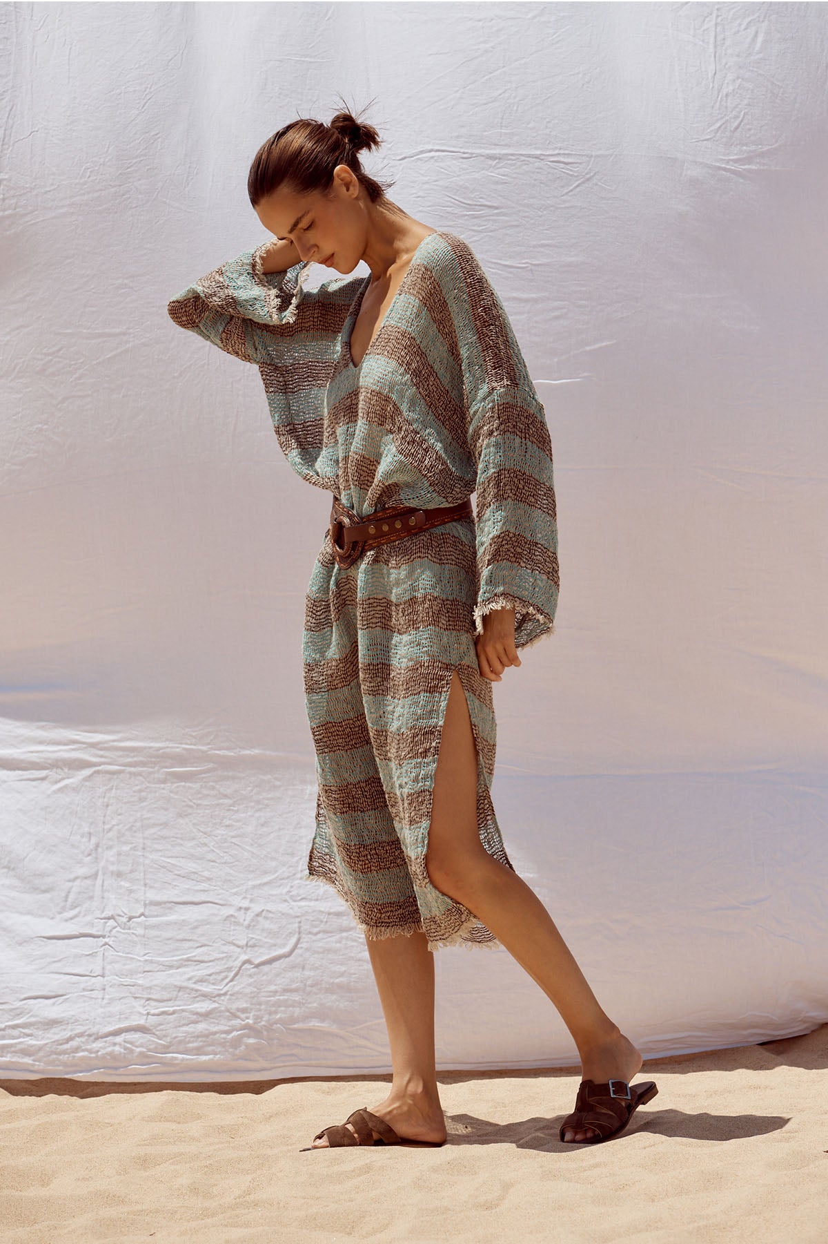 Azella Dress - Chocolate/Turquoise Pescatore Stripe