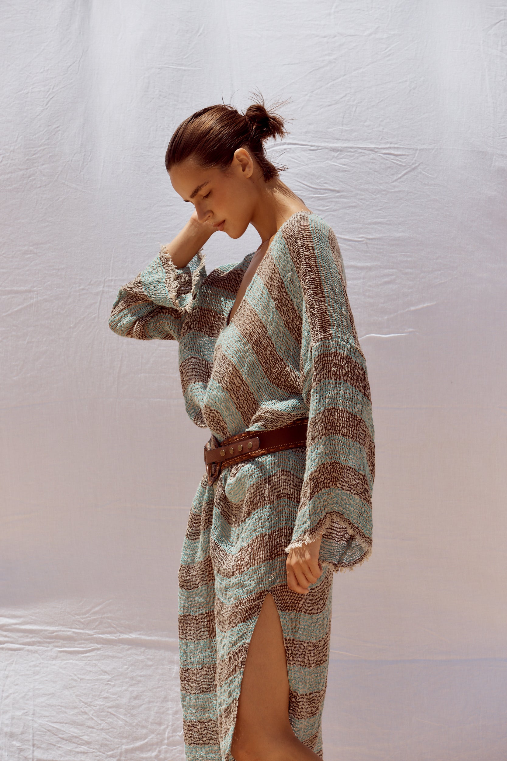 Azella Dress - Chocolate/Turquoise Pescatore Stripe