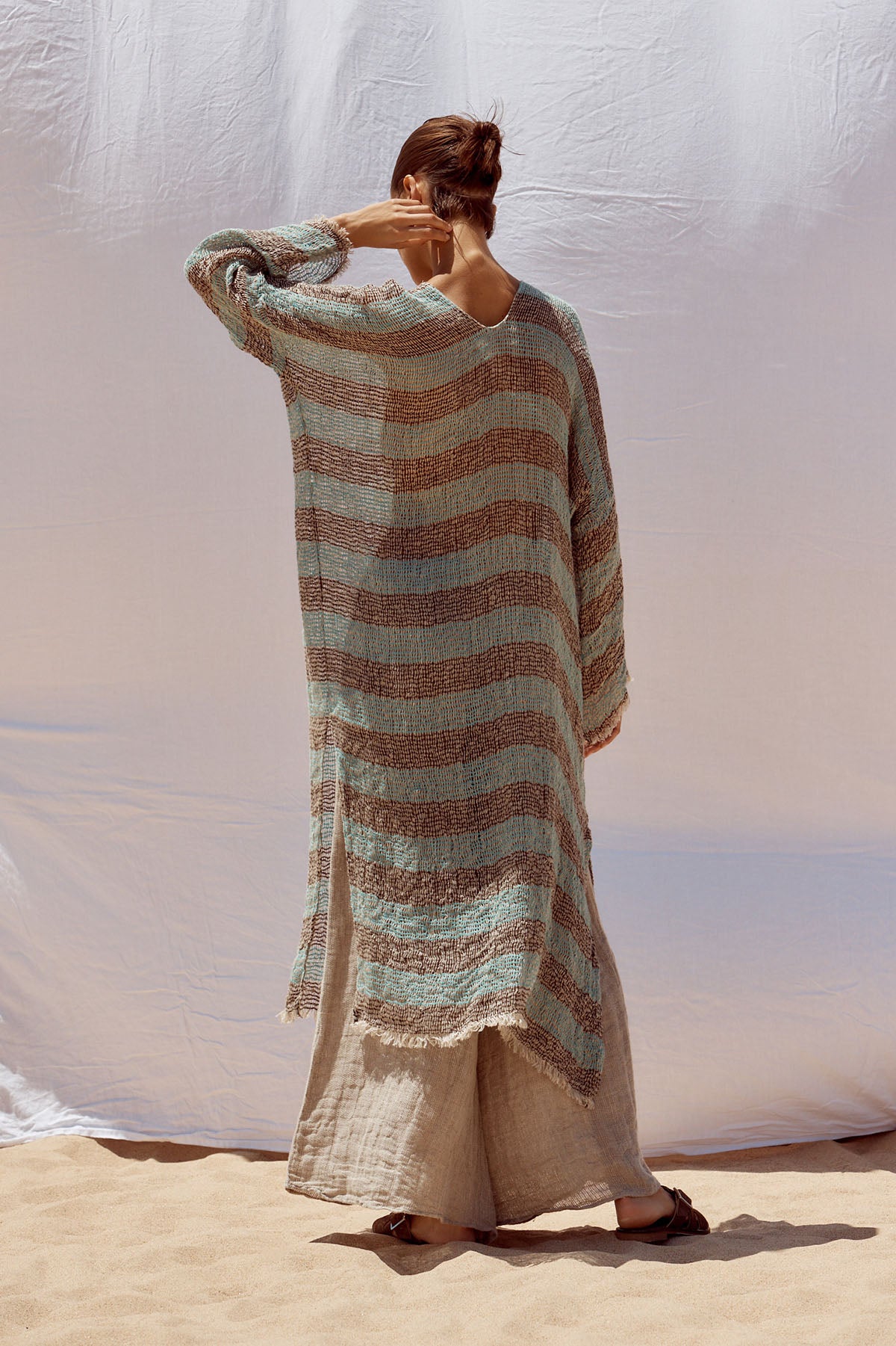 Azella Dress - Chocolate/Turquoise Pescatore Stripe