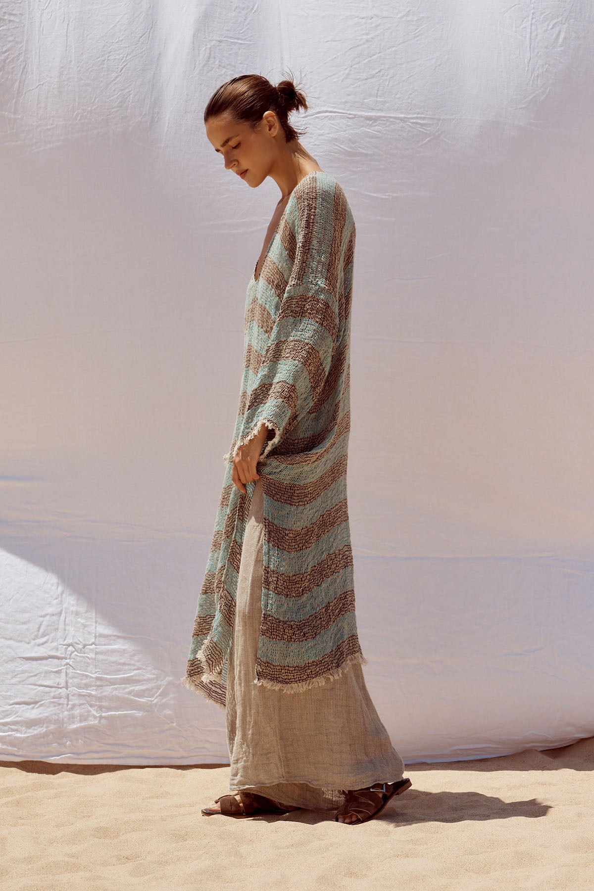 Azella Dress - Chocolate/Turquoise Pescatore Stripe