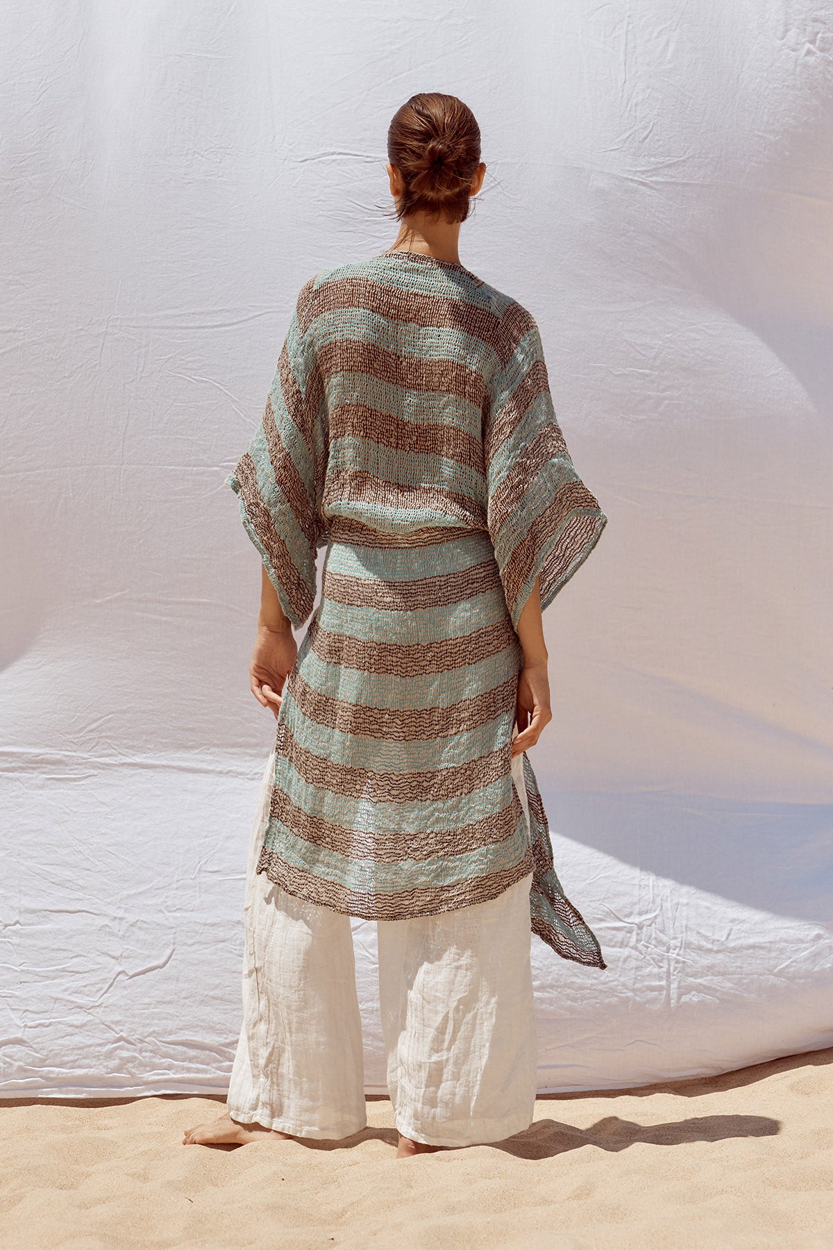 Corda Maxi Duster - Chocolate/Turquoise Pescatore Stripe