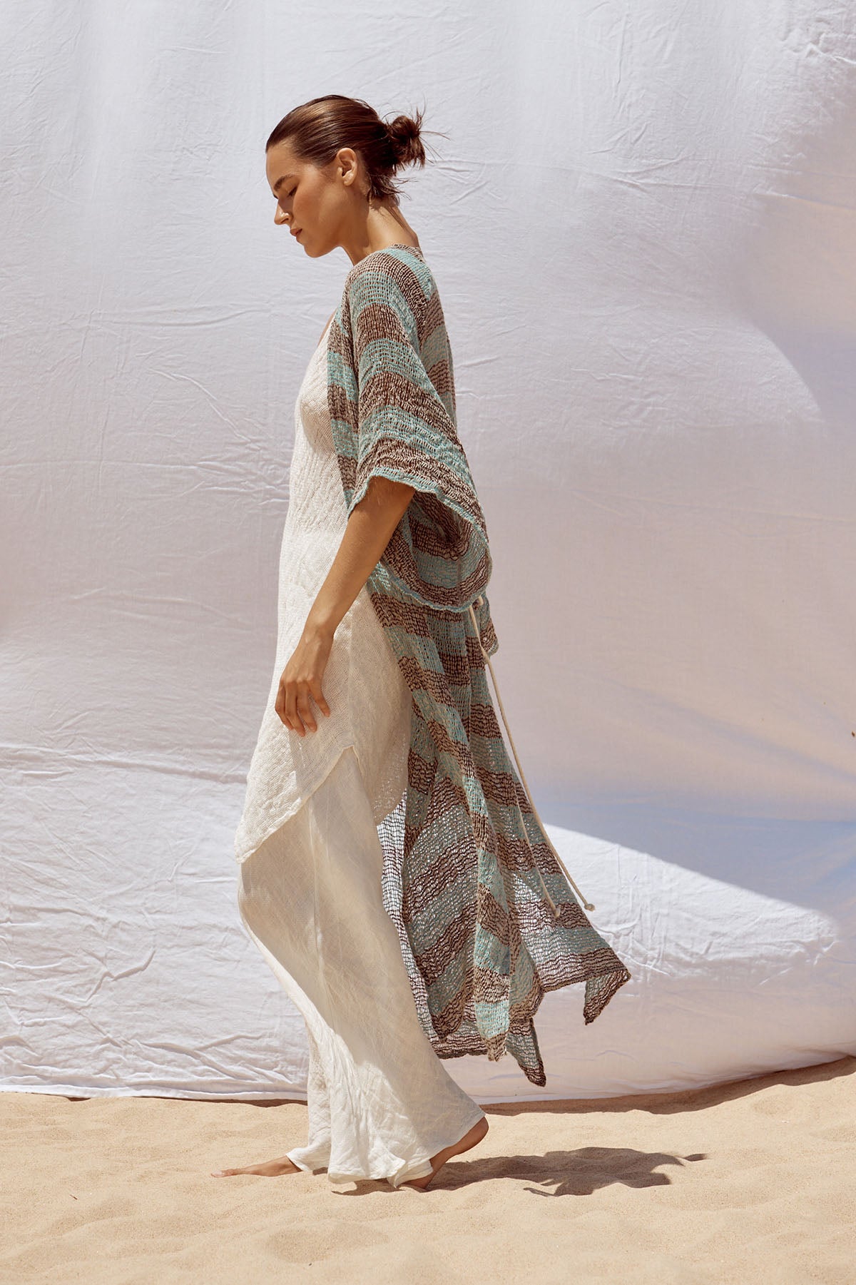Corda Maxi Duster - Chocolate/Turquoise Pescatore Stripe