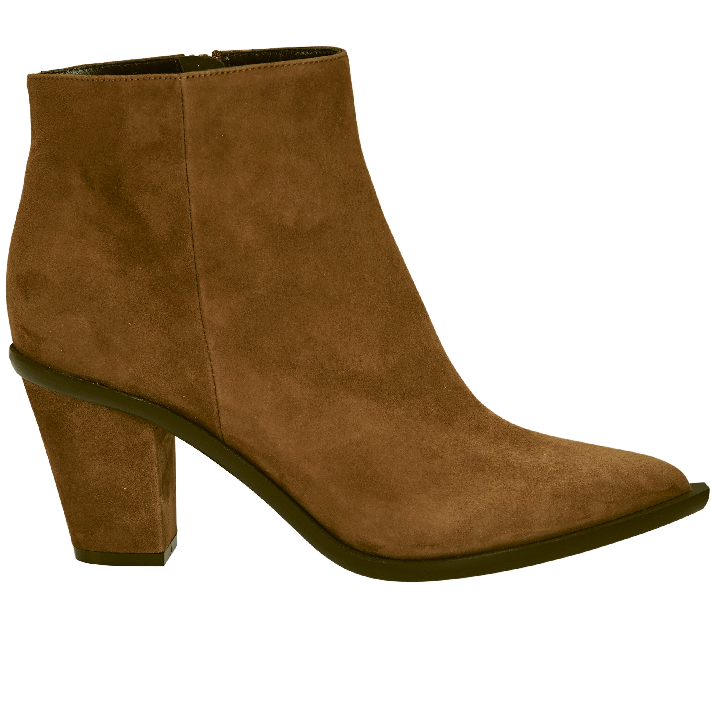 Stacked Heel Boot - Cognac - Sample Size 39