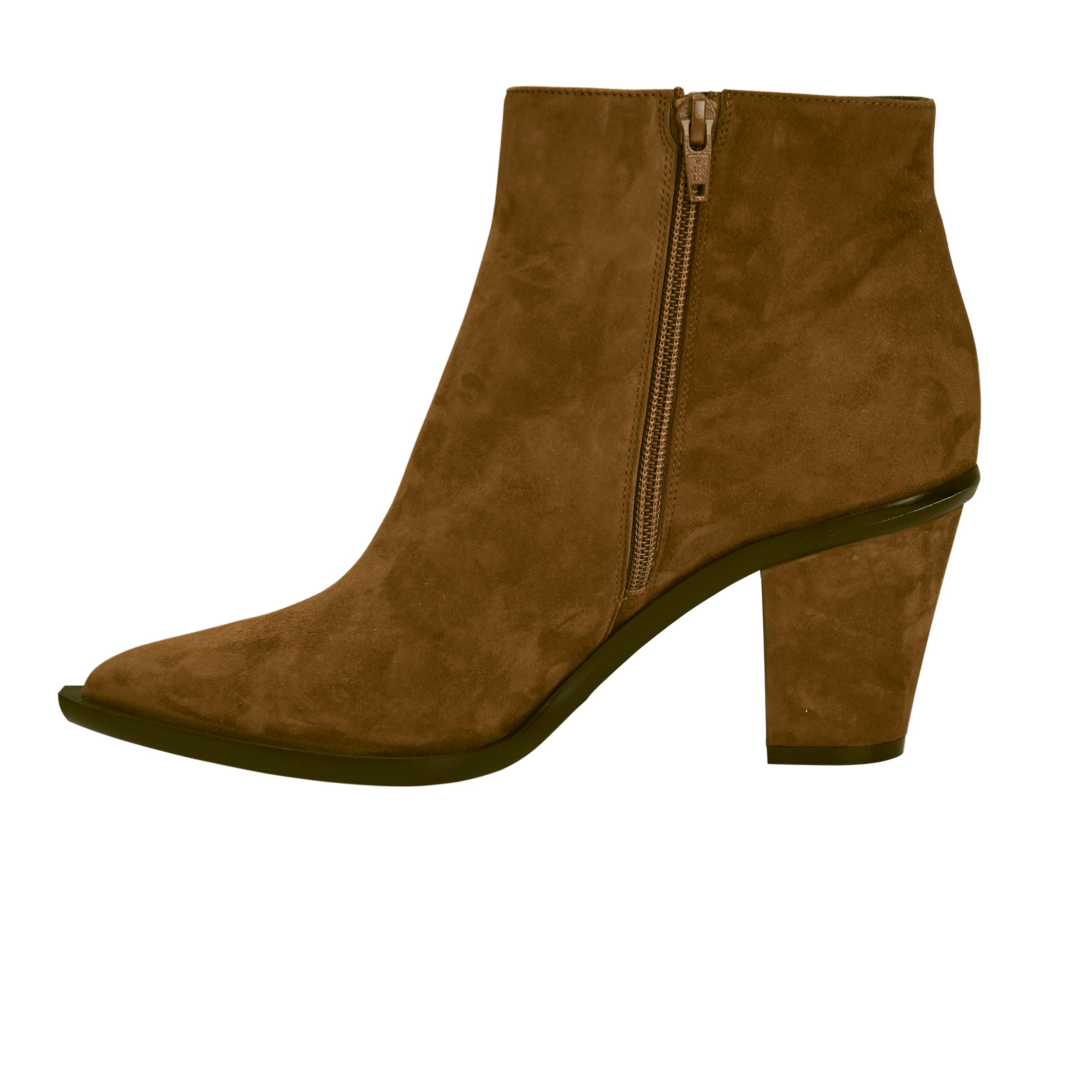 Stacked Heel Boot - Cognac - Sample Size 39