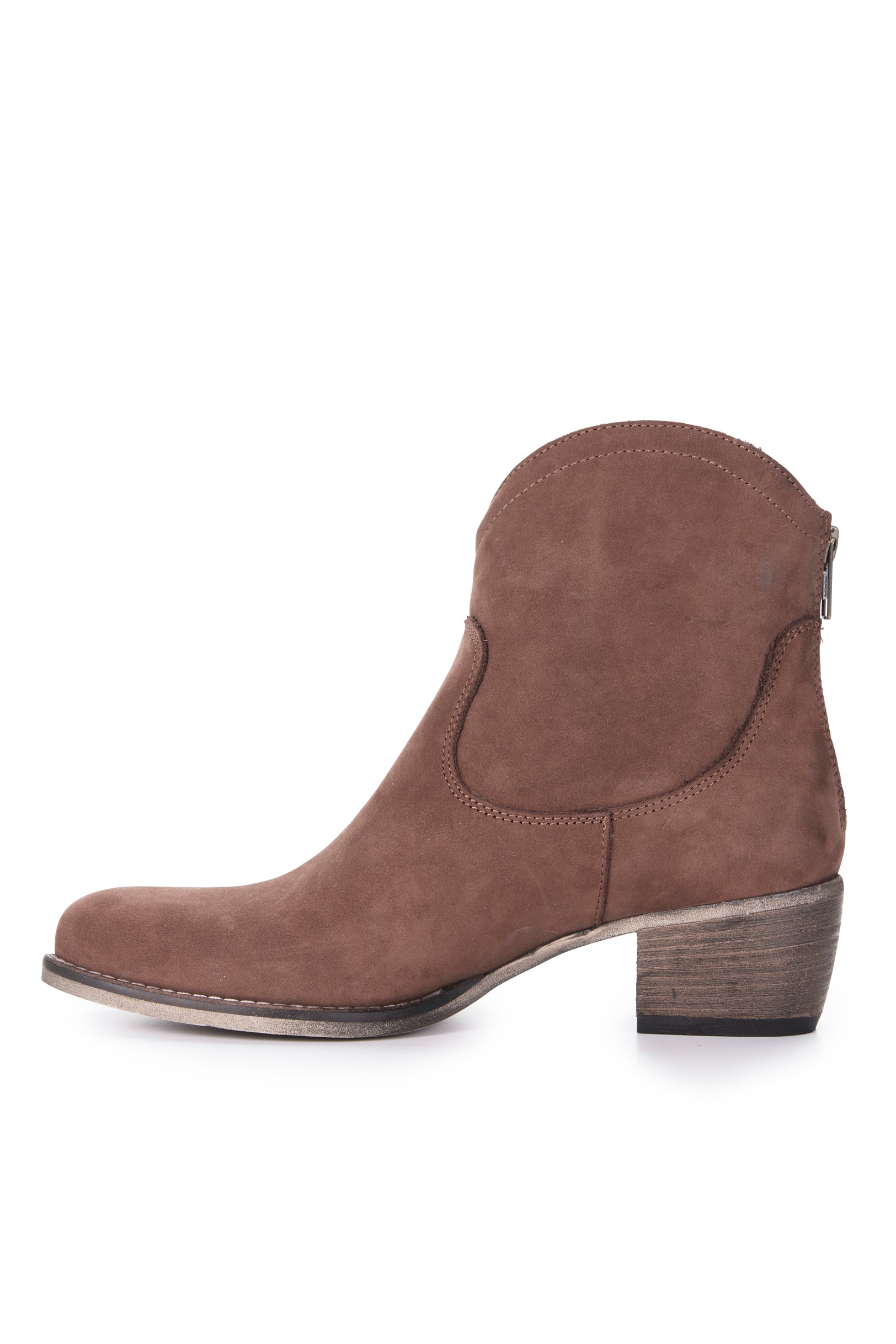 Nubuk Love Zip Boot - Chocolate