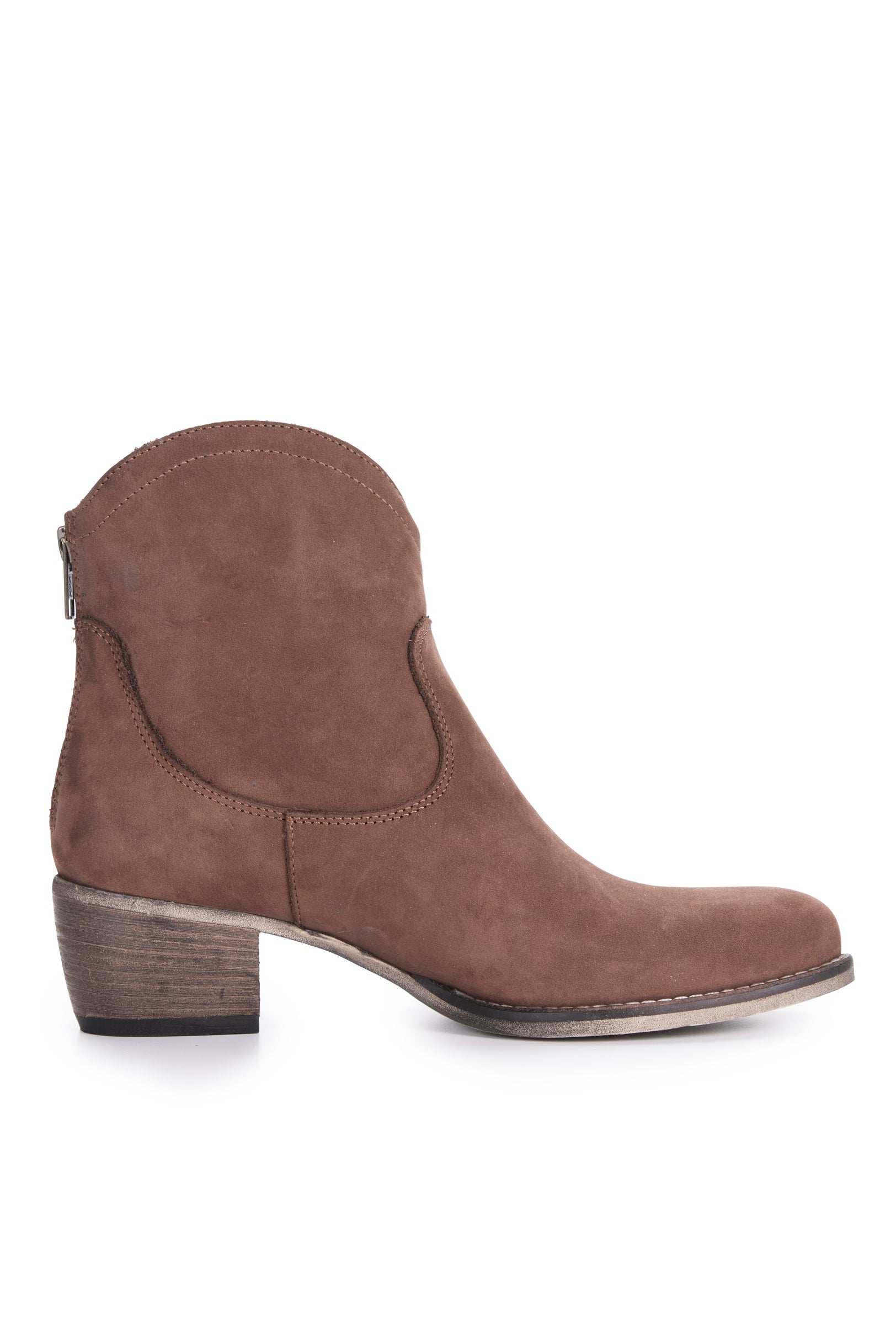 Nubuk Love Zip Boot - Chocolate