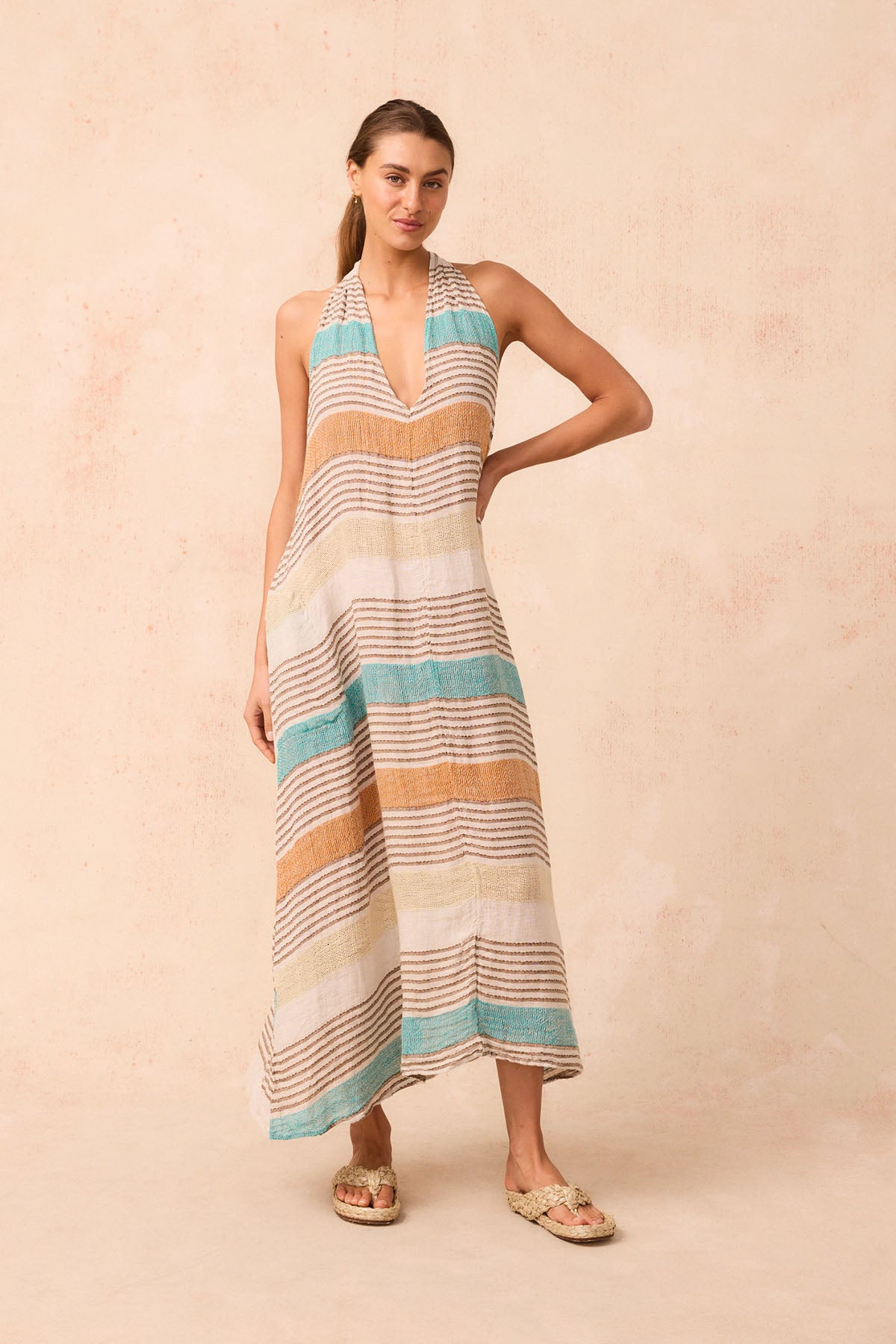 Bare Maxi Dress - Casa Stripe