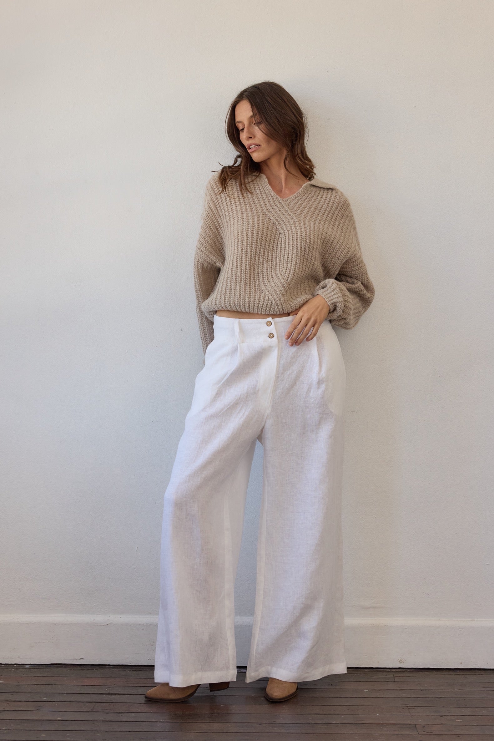 Clover Cable Sweater - Oatmeal