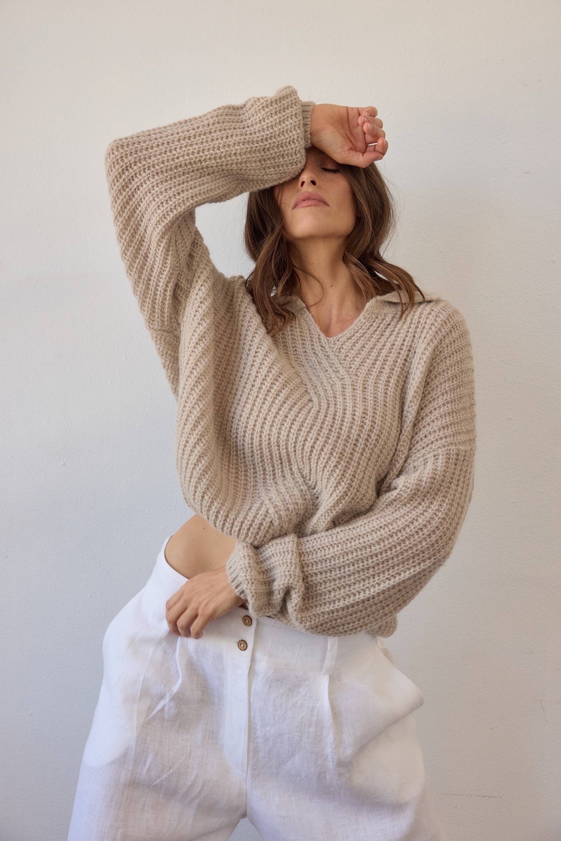 Clover Cable Sweater - Oatmeal