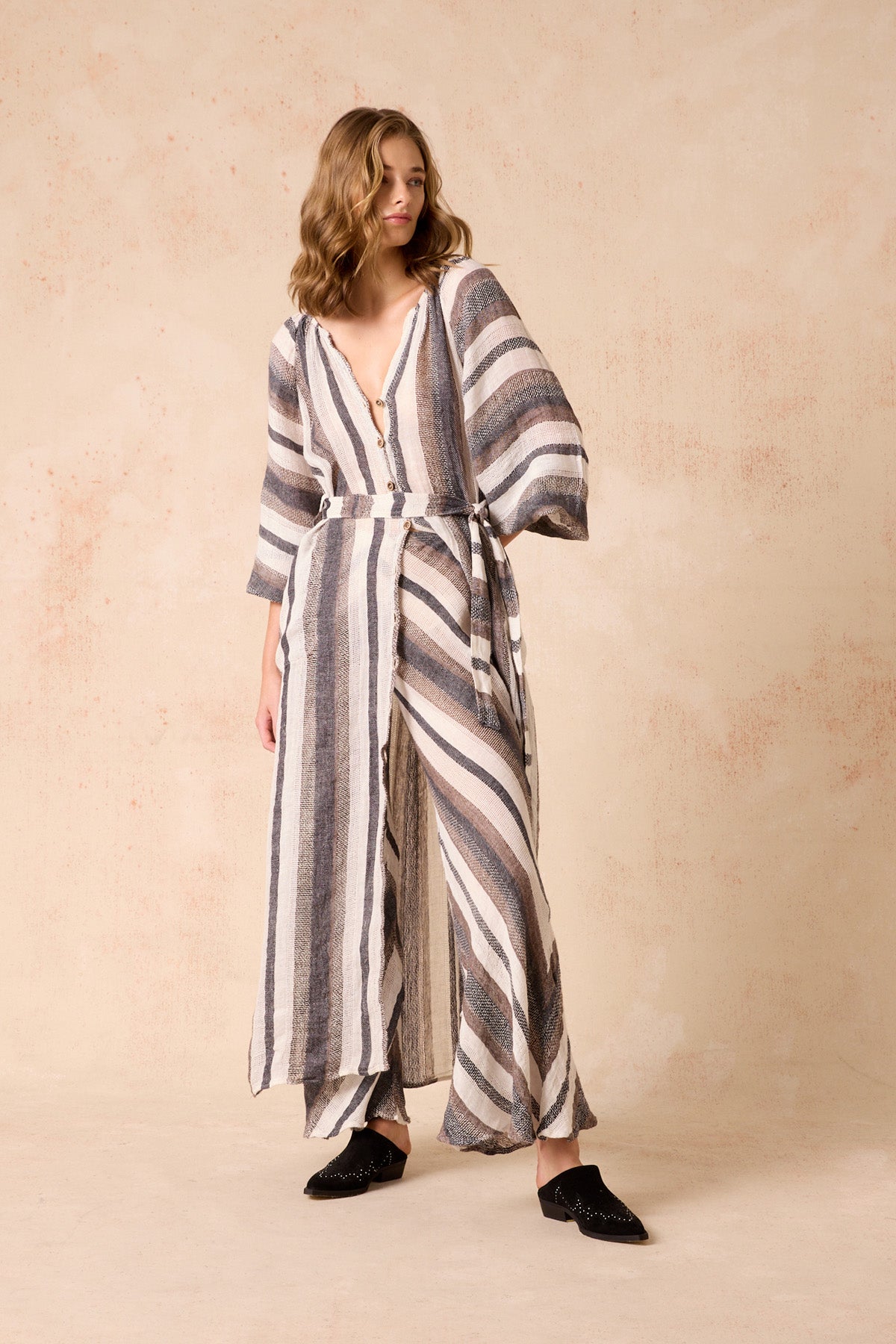 Novo Flare Pant - Dark Chocolate Stripe