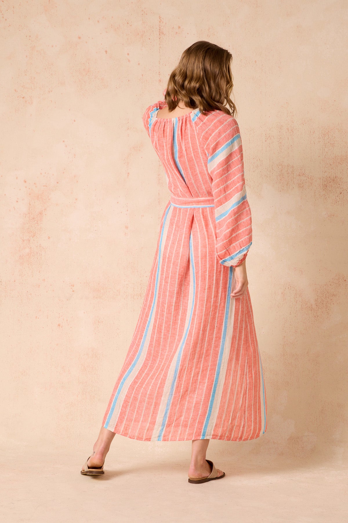 El Manto Dress + Duster - Poppy Red Stripe