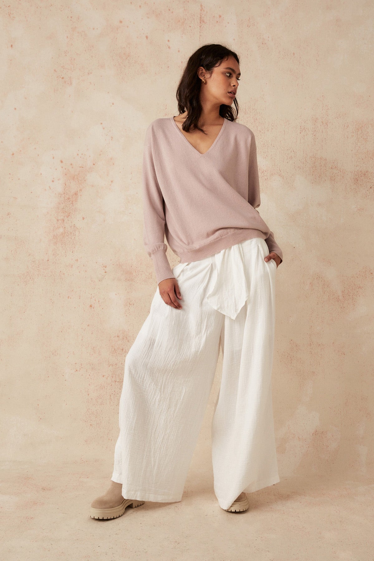 Colette Cashmere Sweater - Dusty Pink - Sample