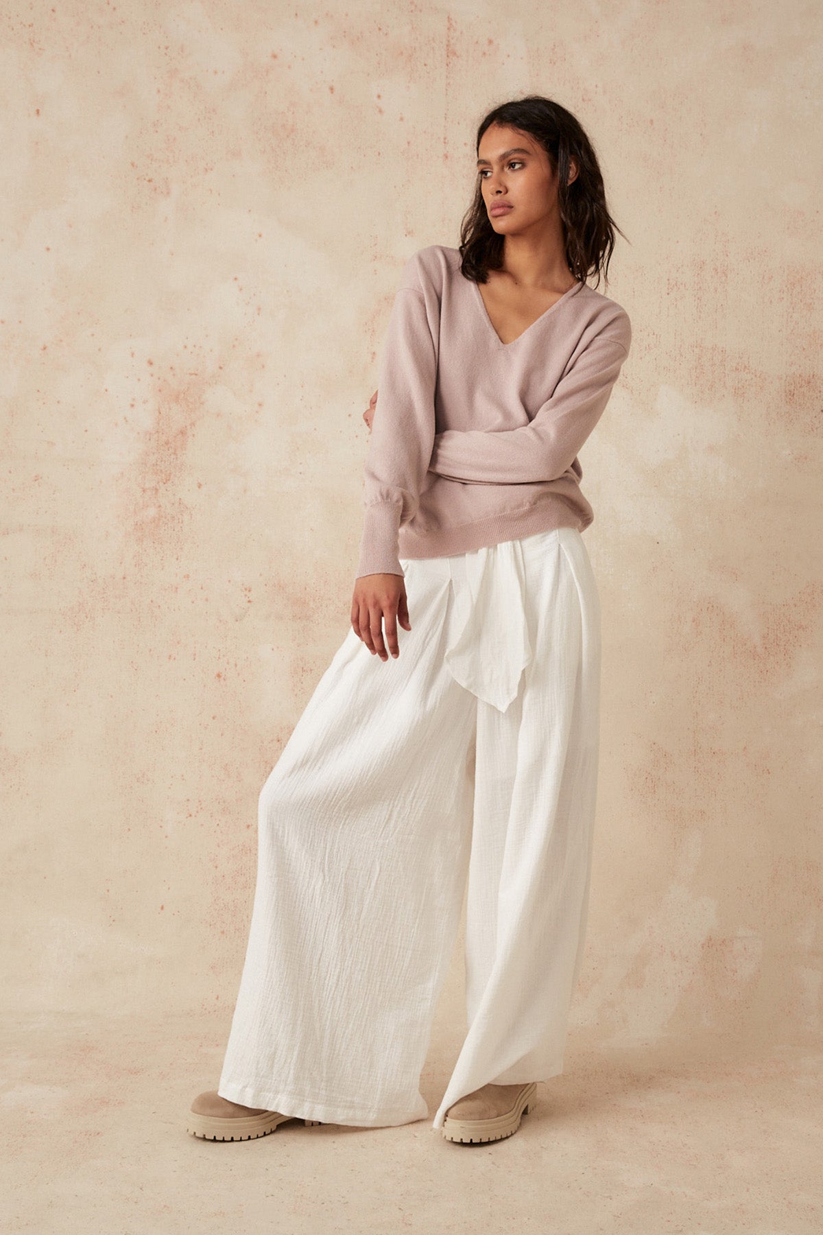 Colette Cashmere Sweater - Dusty Pink - Sample