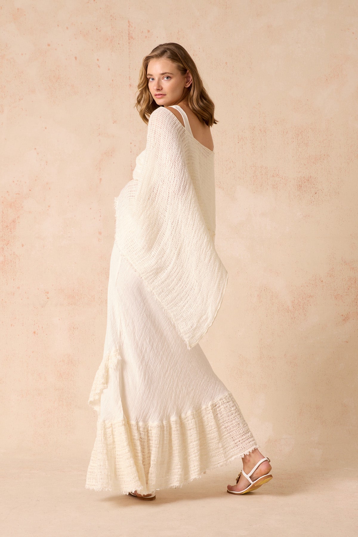 Multi Wear Poncho - Giorno Panna