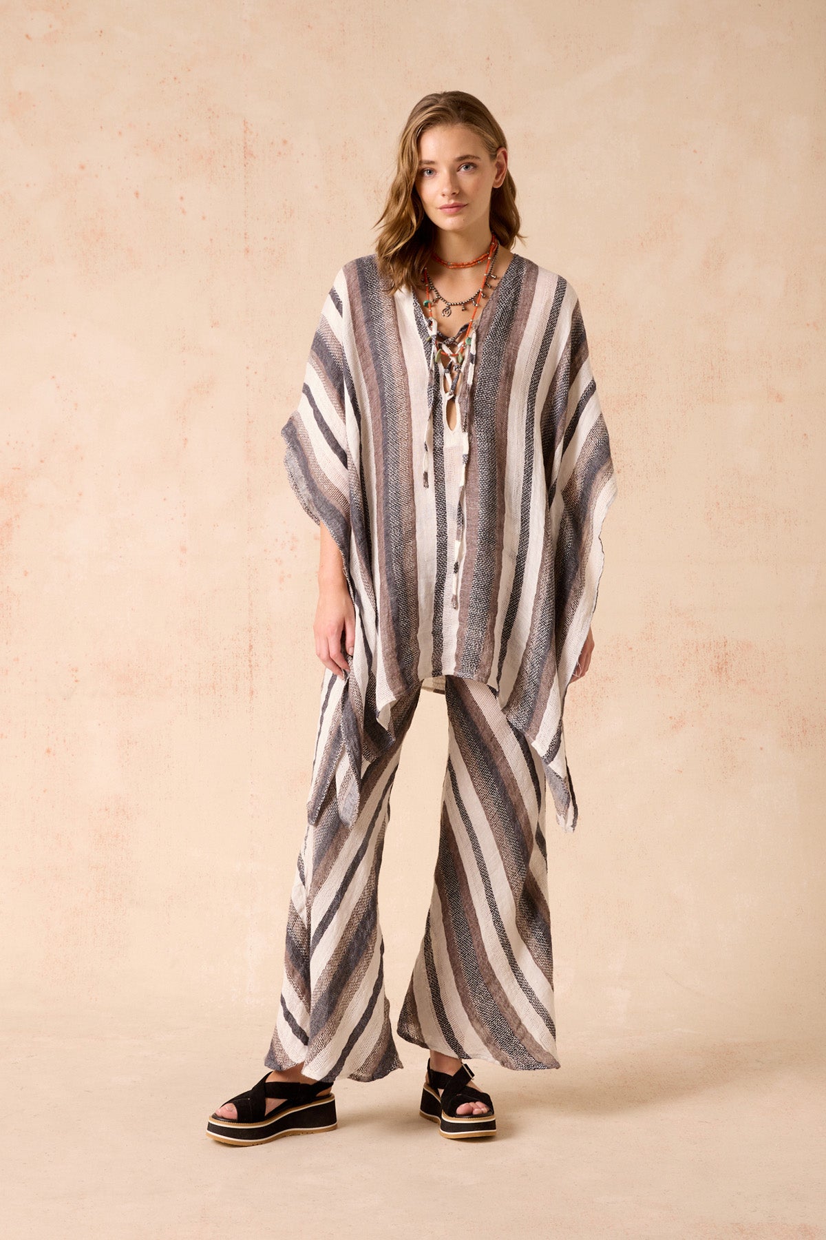 Novo Flare Pant - Dark Chocolate Stripe