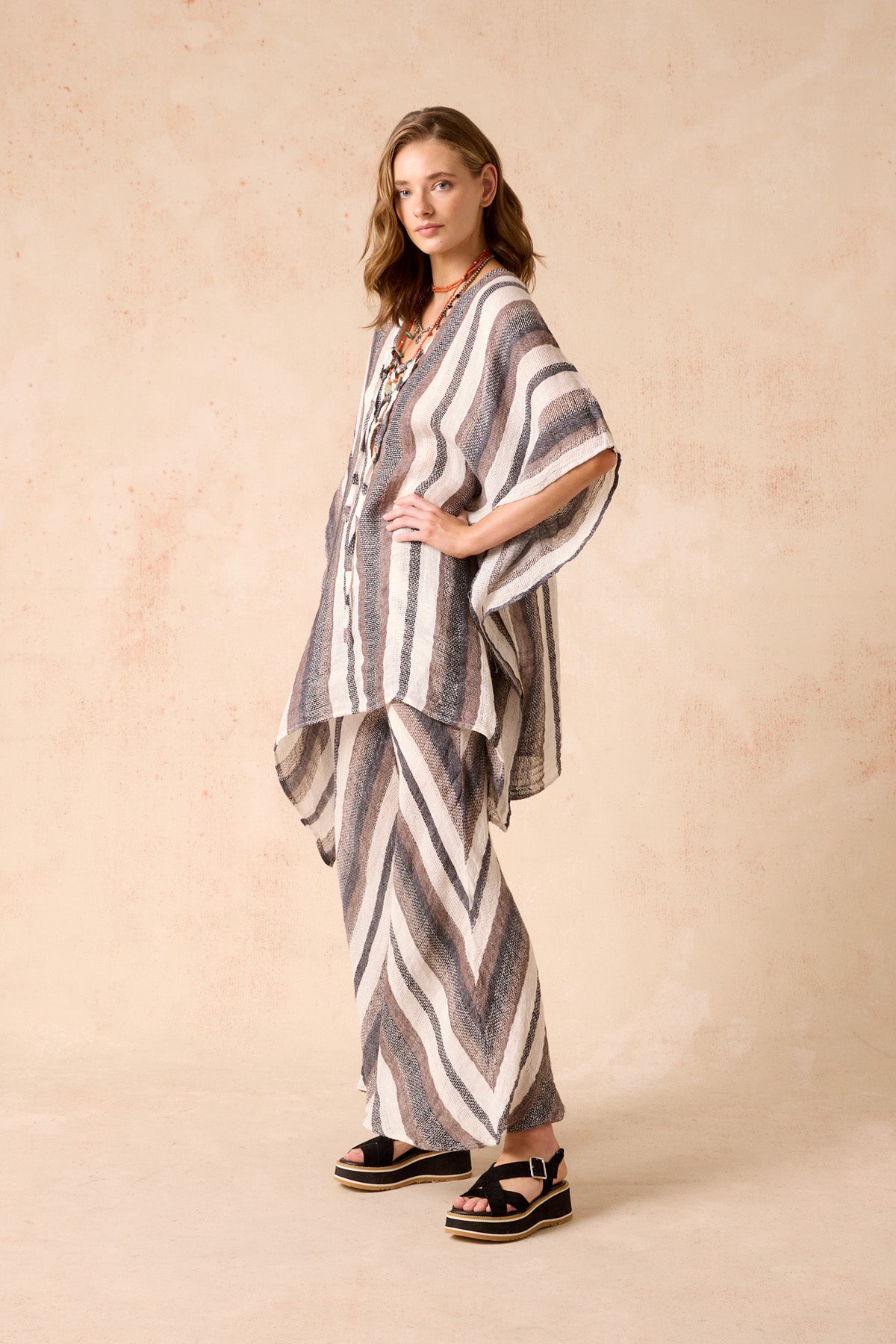 Novo Flare Pant - Dark Chocolate Stripe