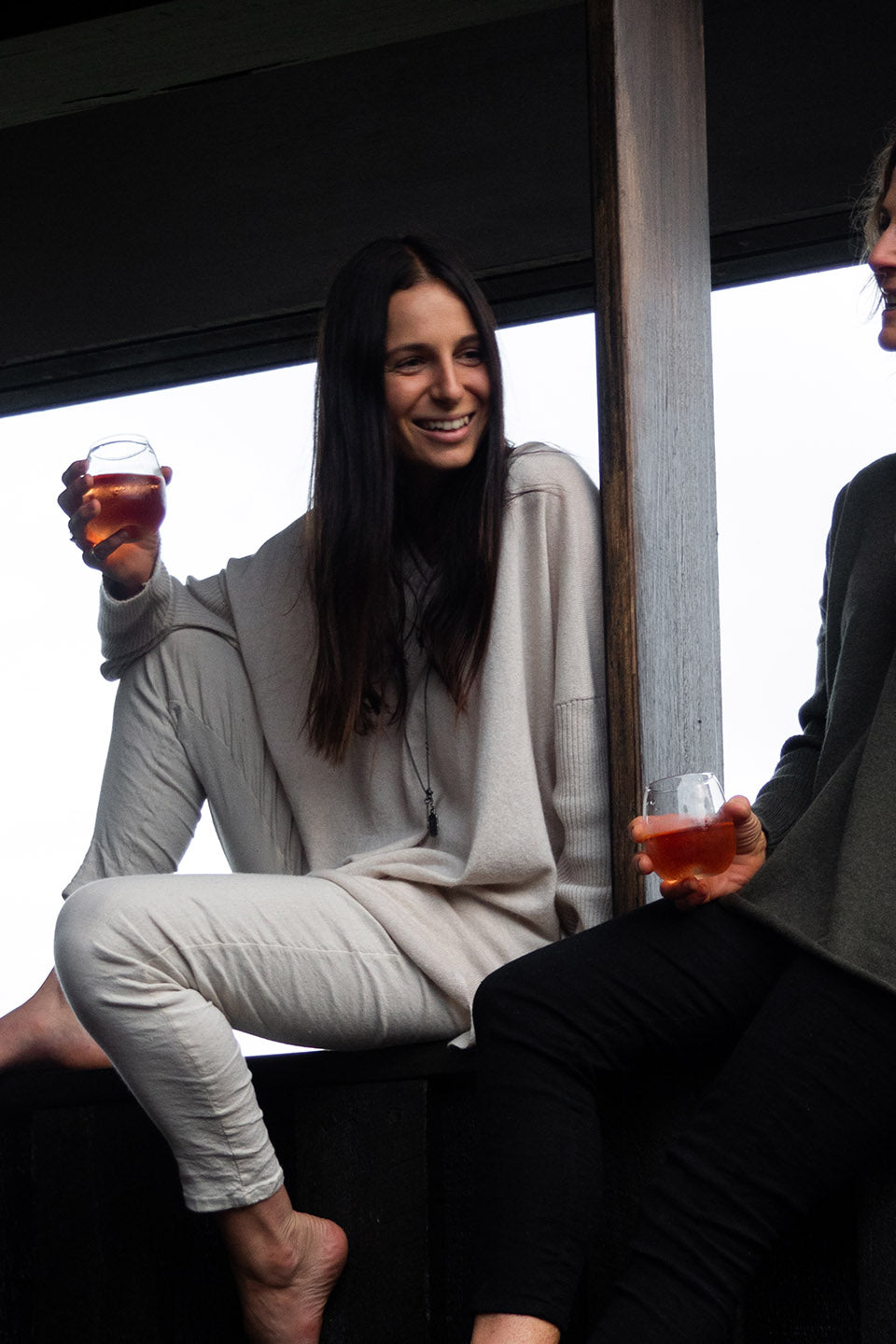 Zoe Cashmere V-Neck Jumper- Albatross