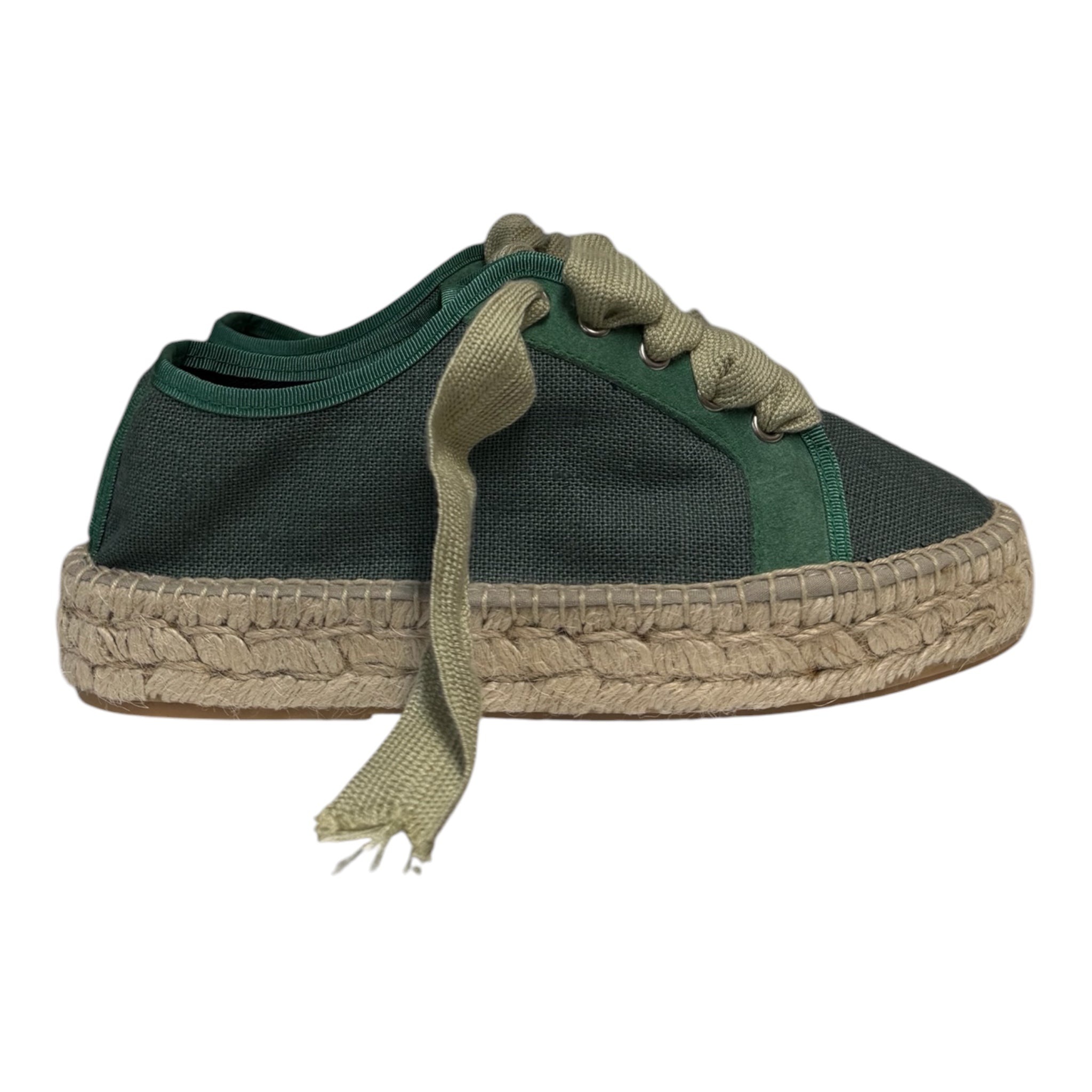 Linen Espadrille Sneaker - Emerald