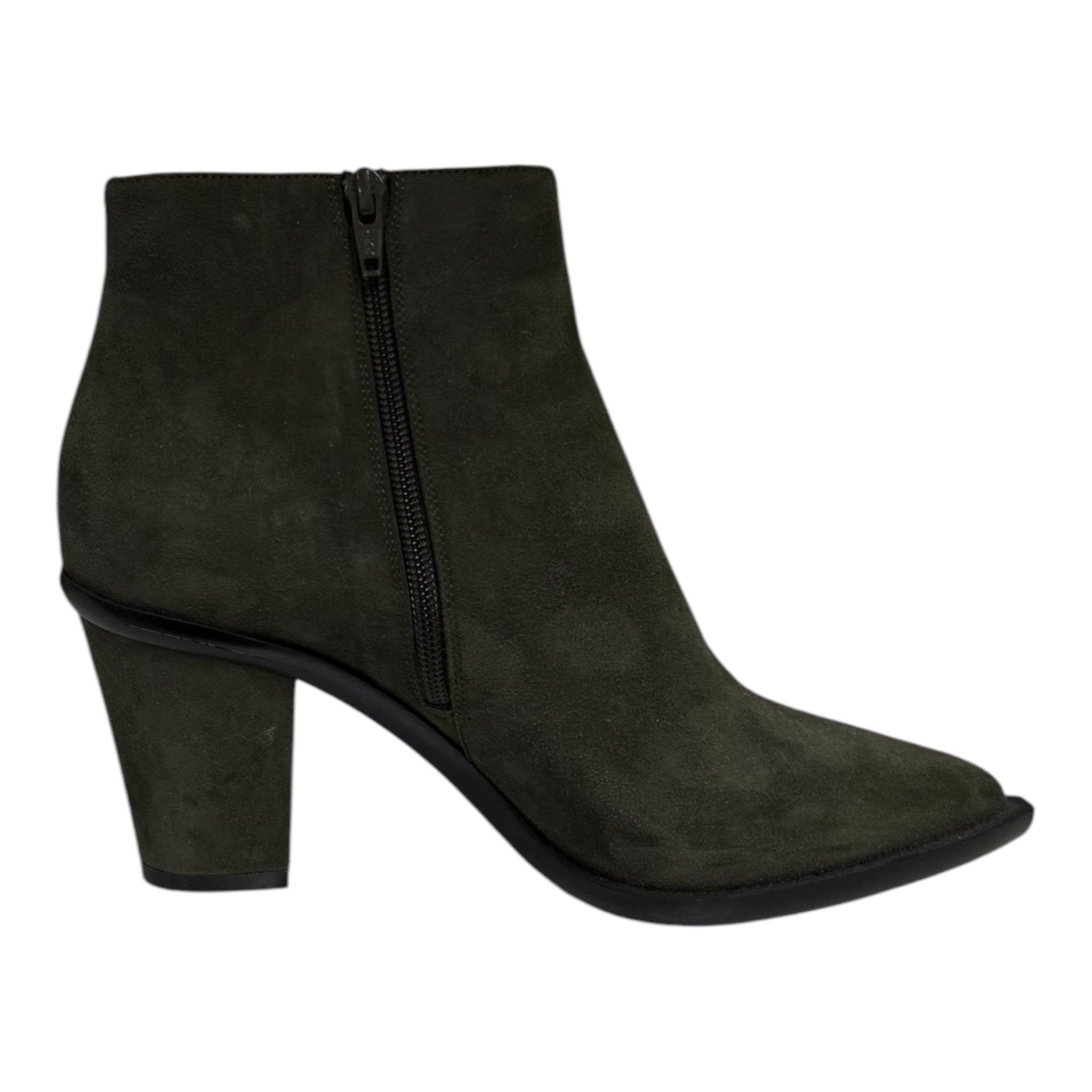 Stacked Heel Boot - Khaki