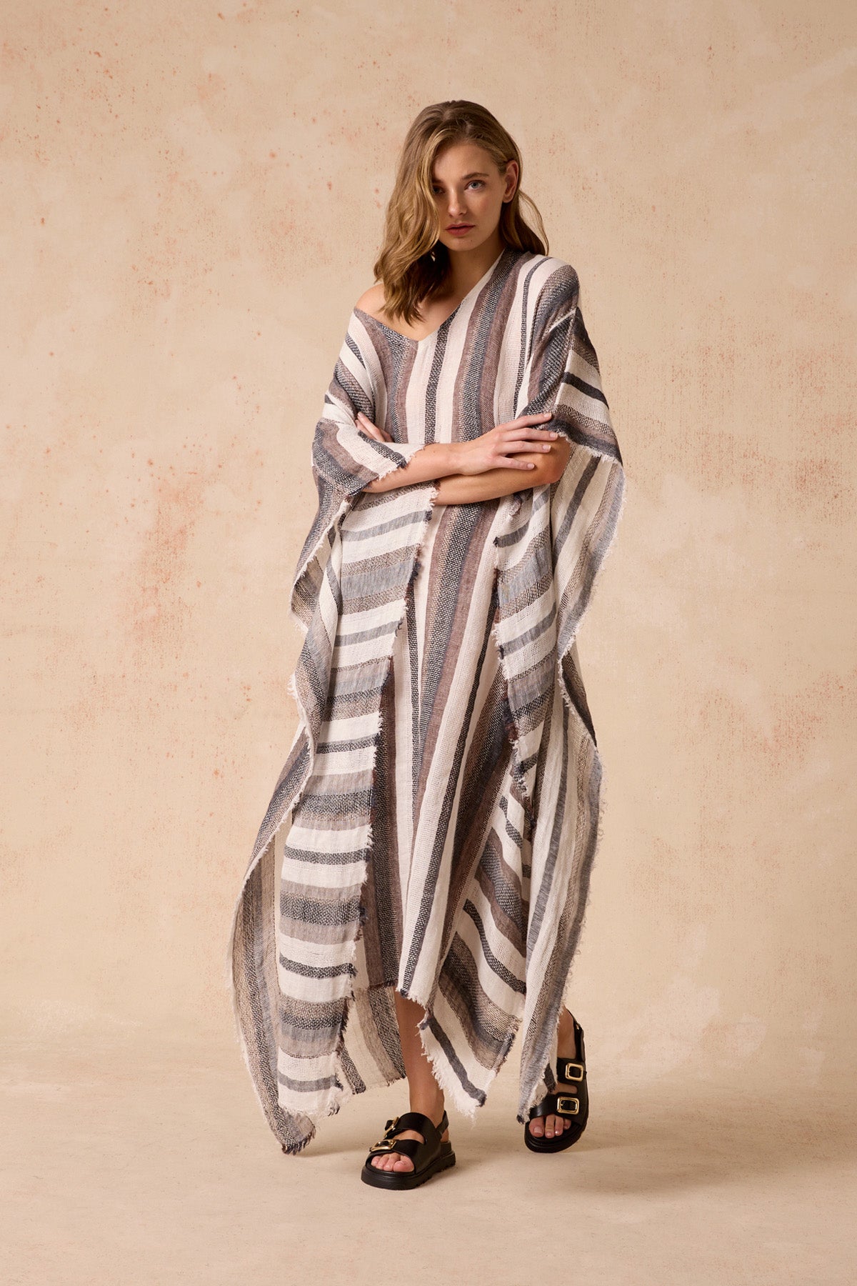 Polla Maxi Dress - Dark Chocolate Stripe