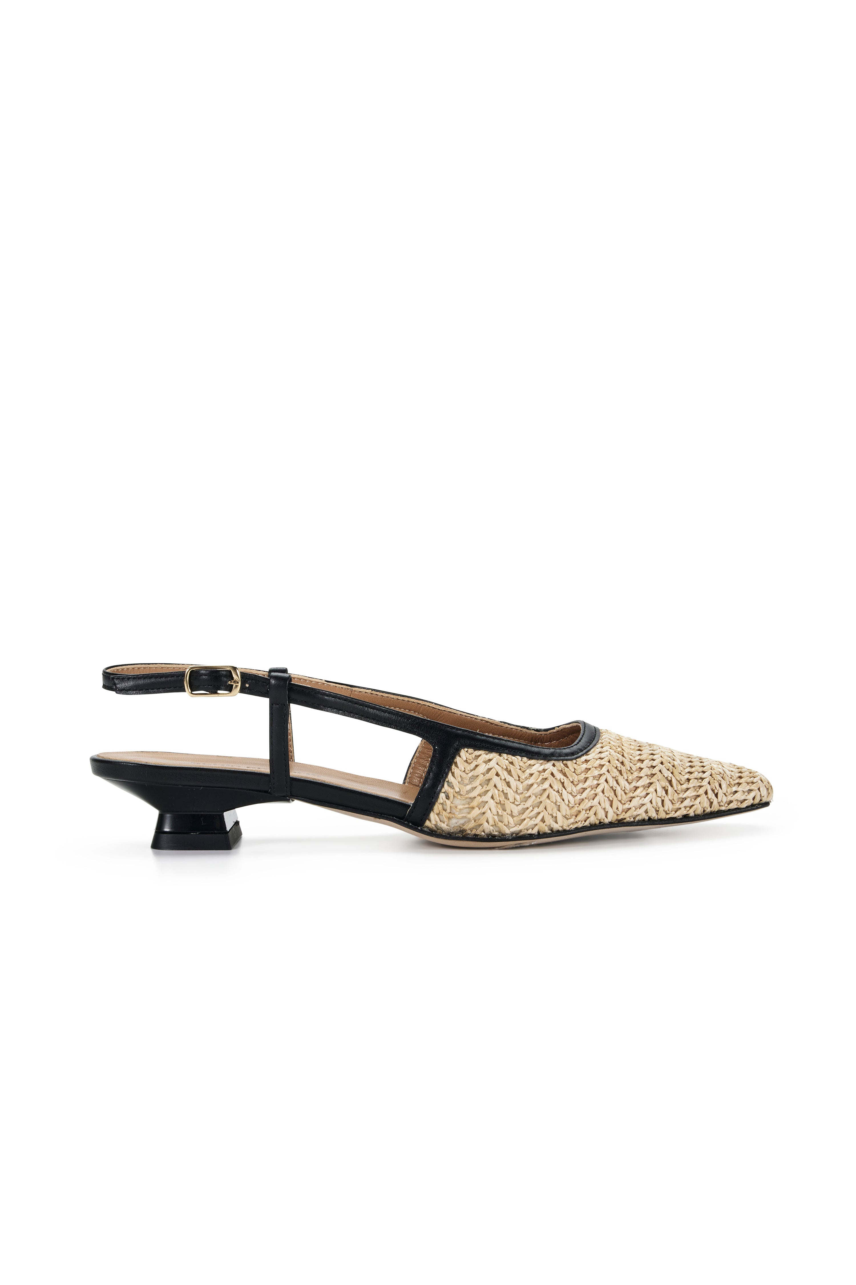 Milieu Raffia Mule - Raffia/Black