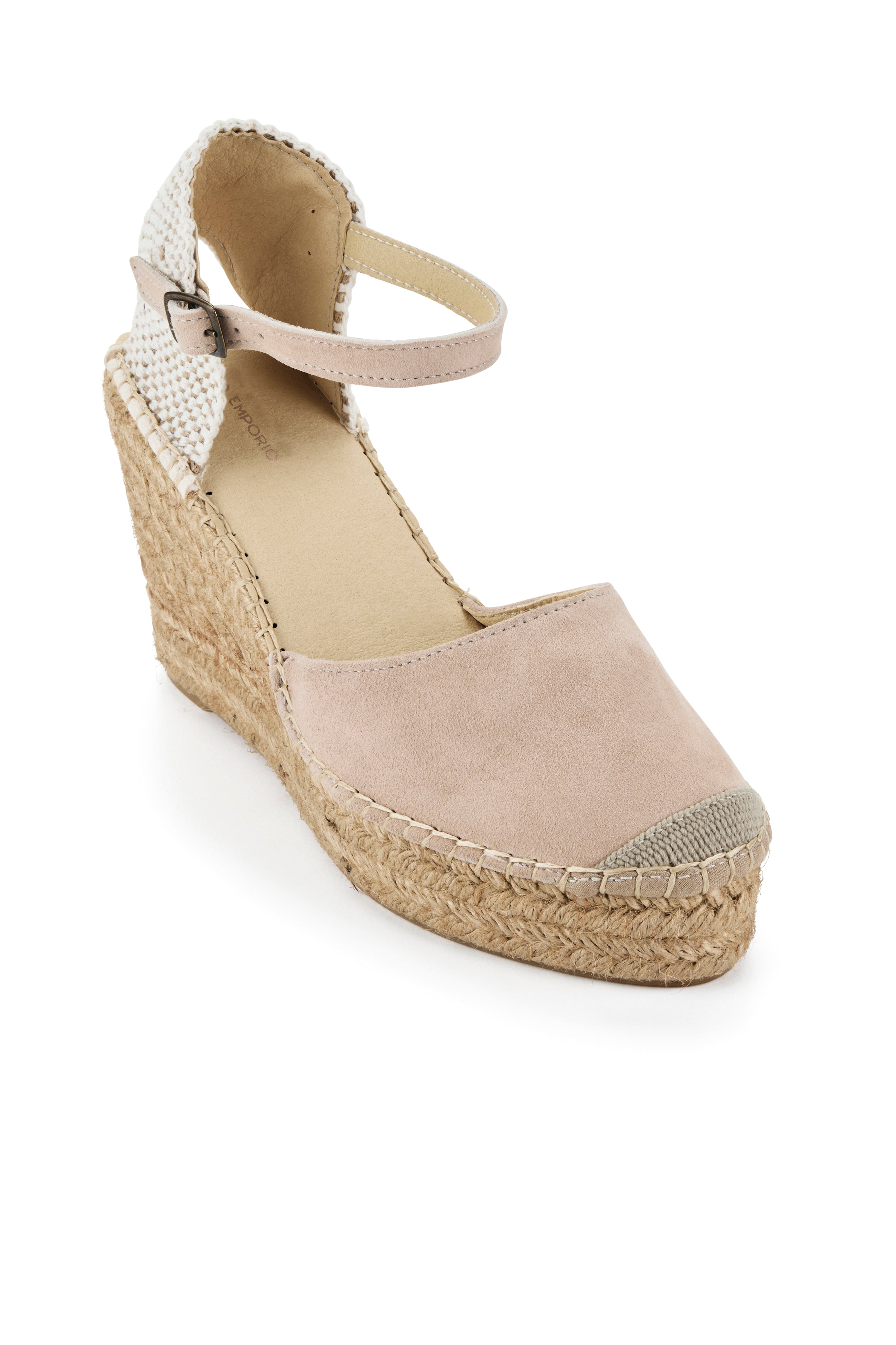 Las Brisas Classic Espadrille Wedge - Taupe Suede
