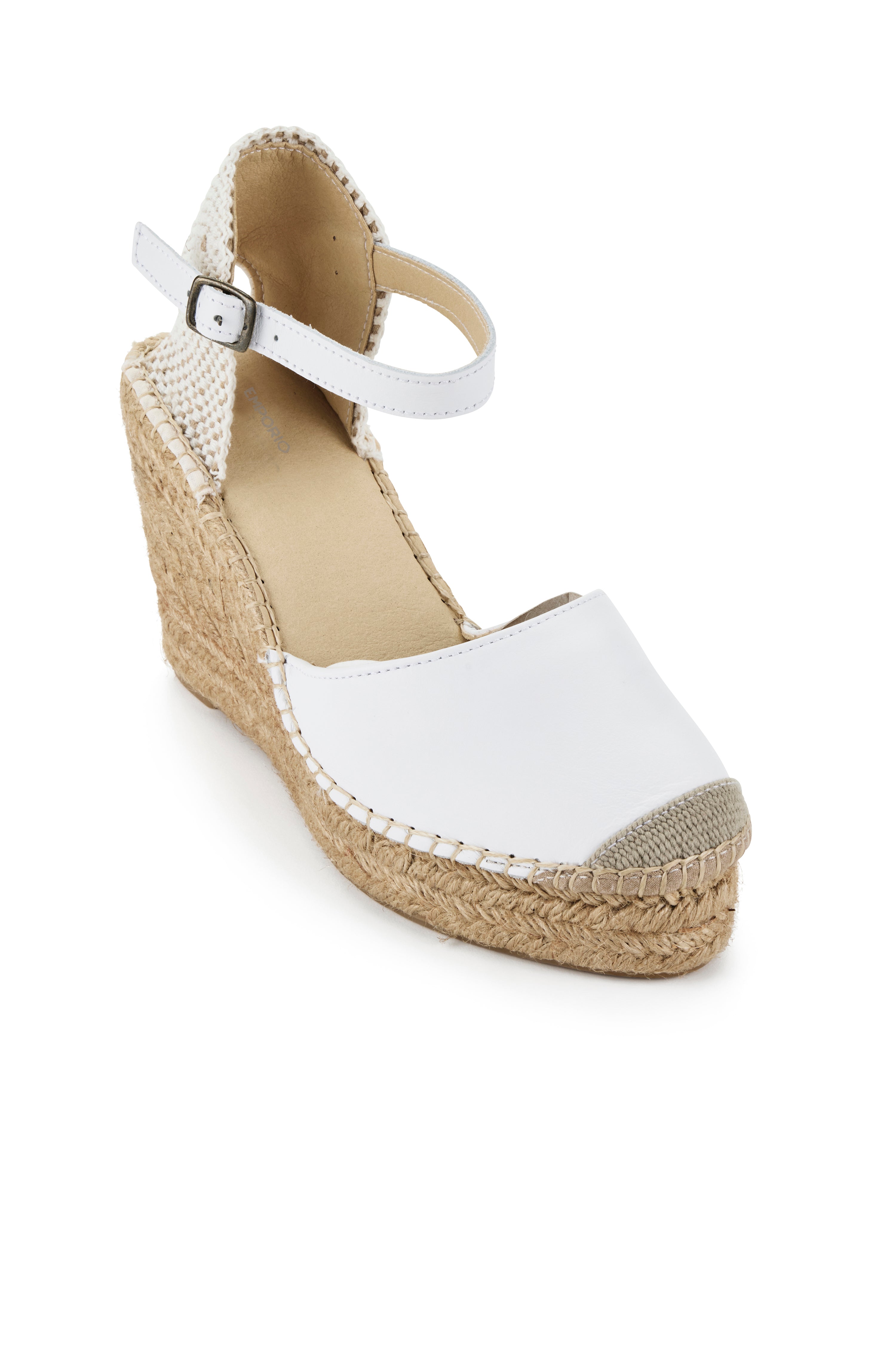 Las Brisas Classic Espadrille Wedge - White