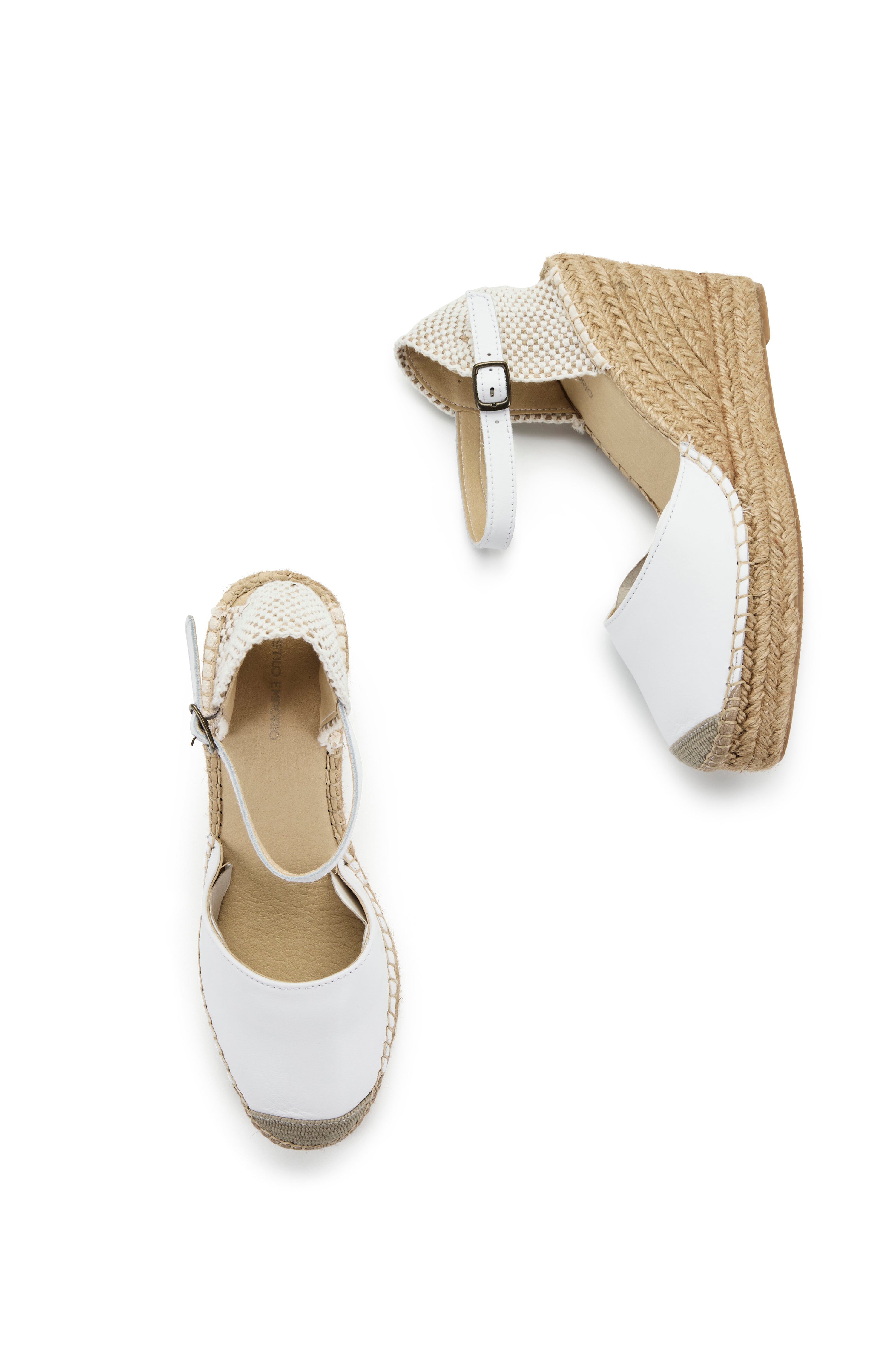 Las Brisas Classic Espadrille Wedge - White
