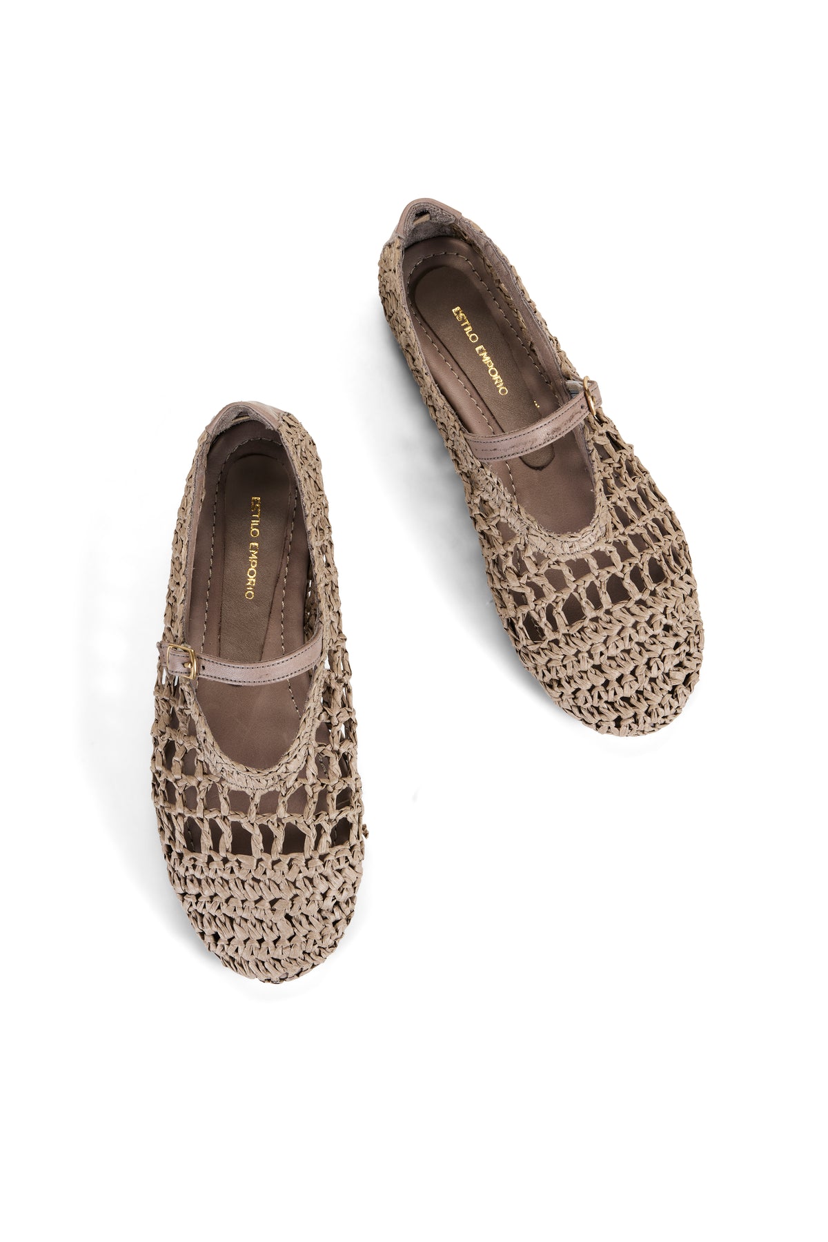 Octavia Raffia Ballet Slipper - Taupe
