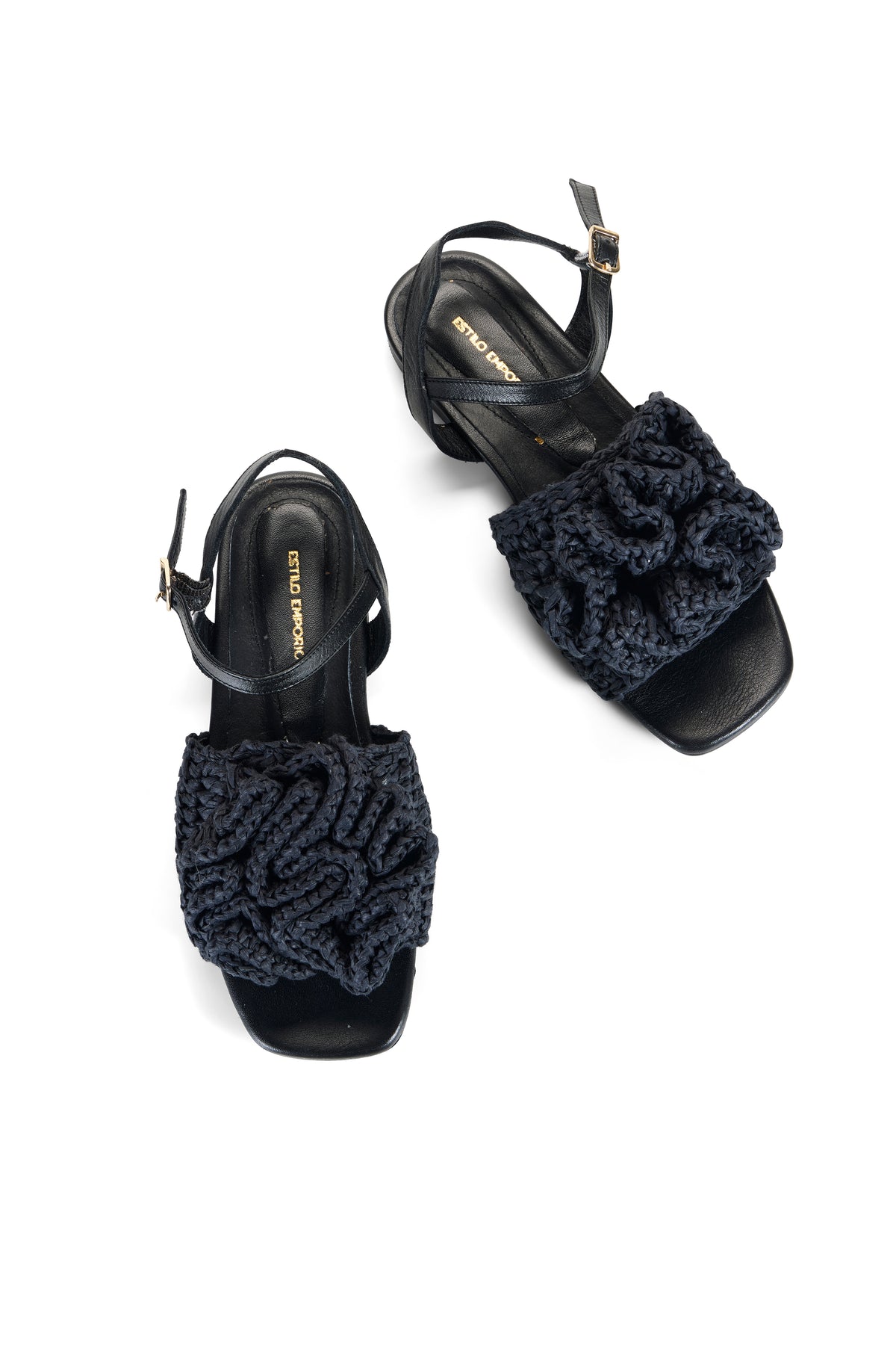 Anthea Raffia Sandal - Black