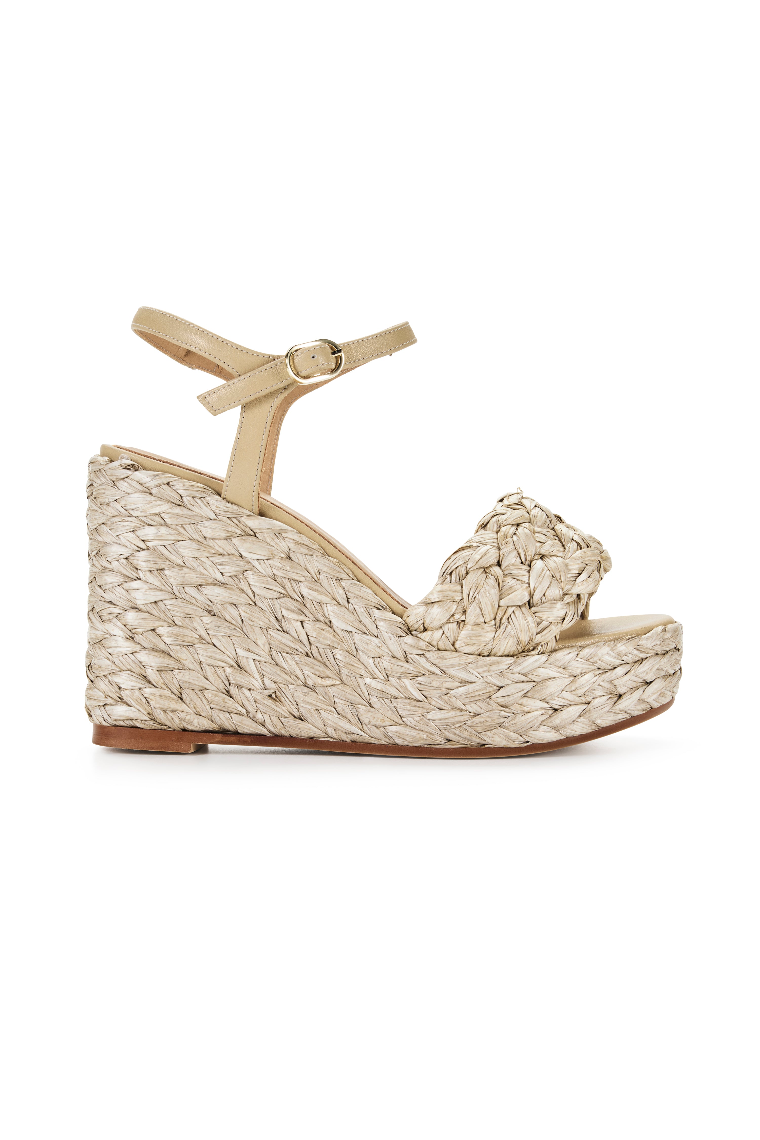 Carrie Raffia Braided Wedge - Natural