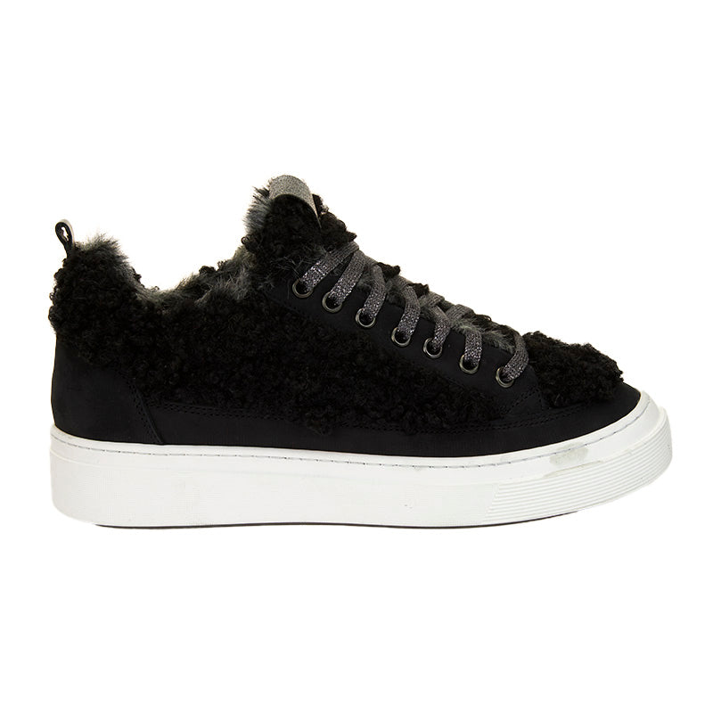 Shearling Sneaker - Black