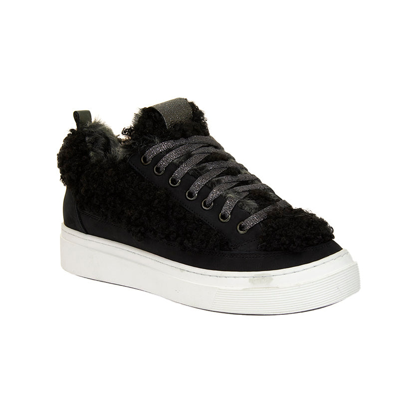 Shearling Sneaker - Black