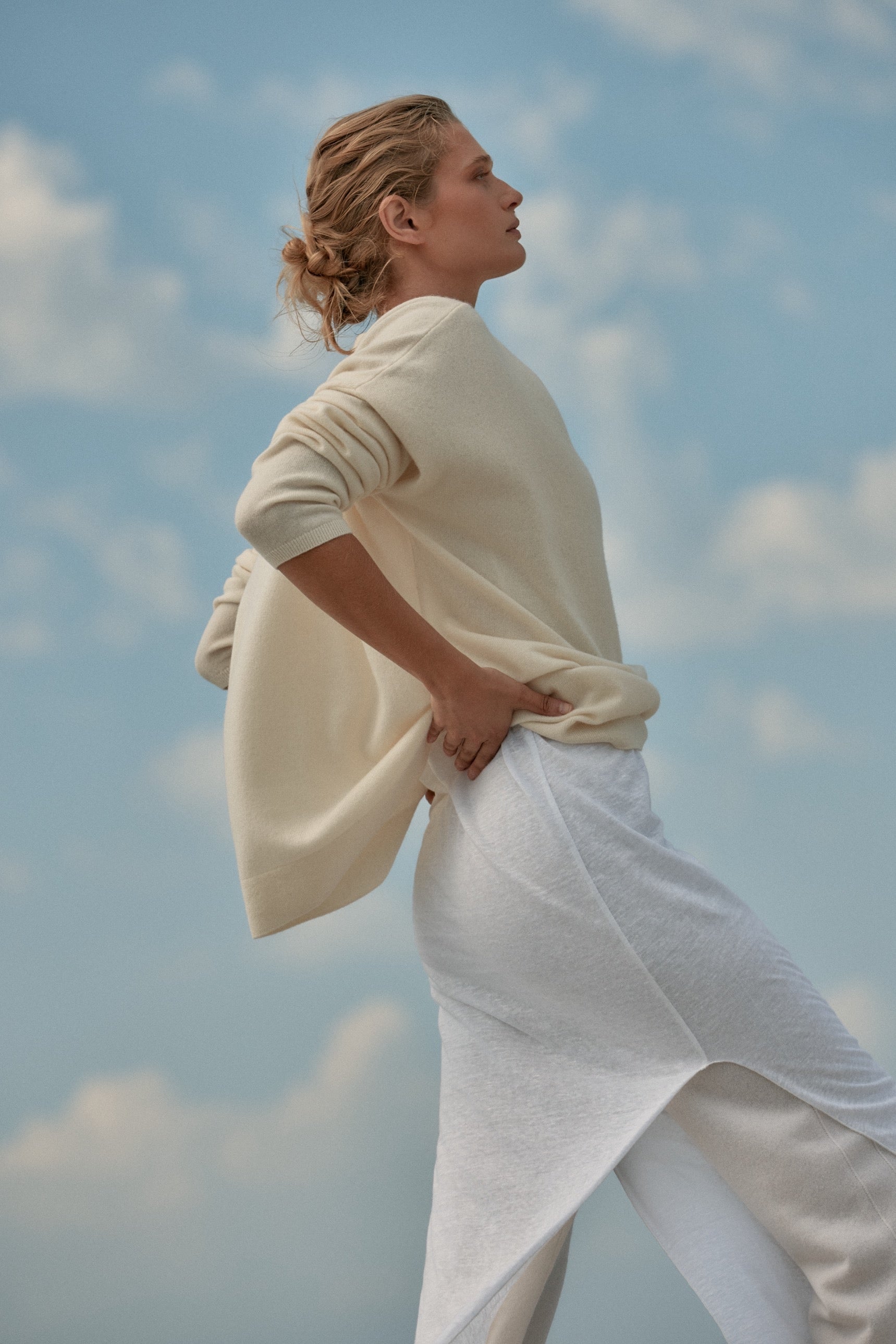 Camille Reversible Cashmere Sweater - Off White