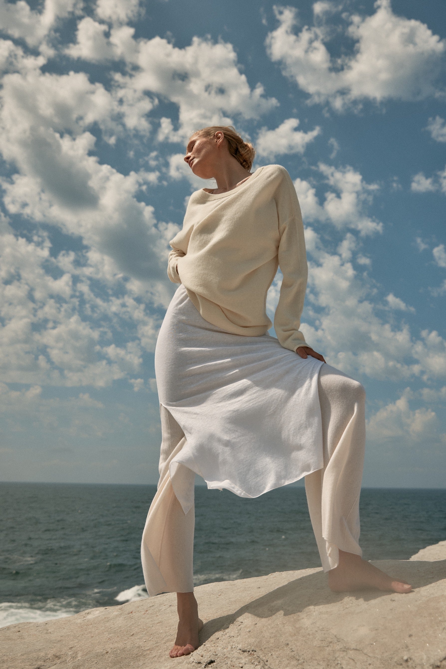 Camille Reversible Cashmere Sweater - Off White