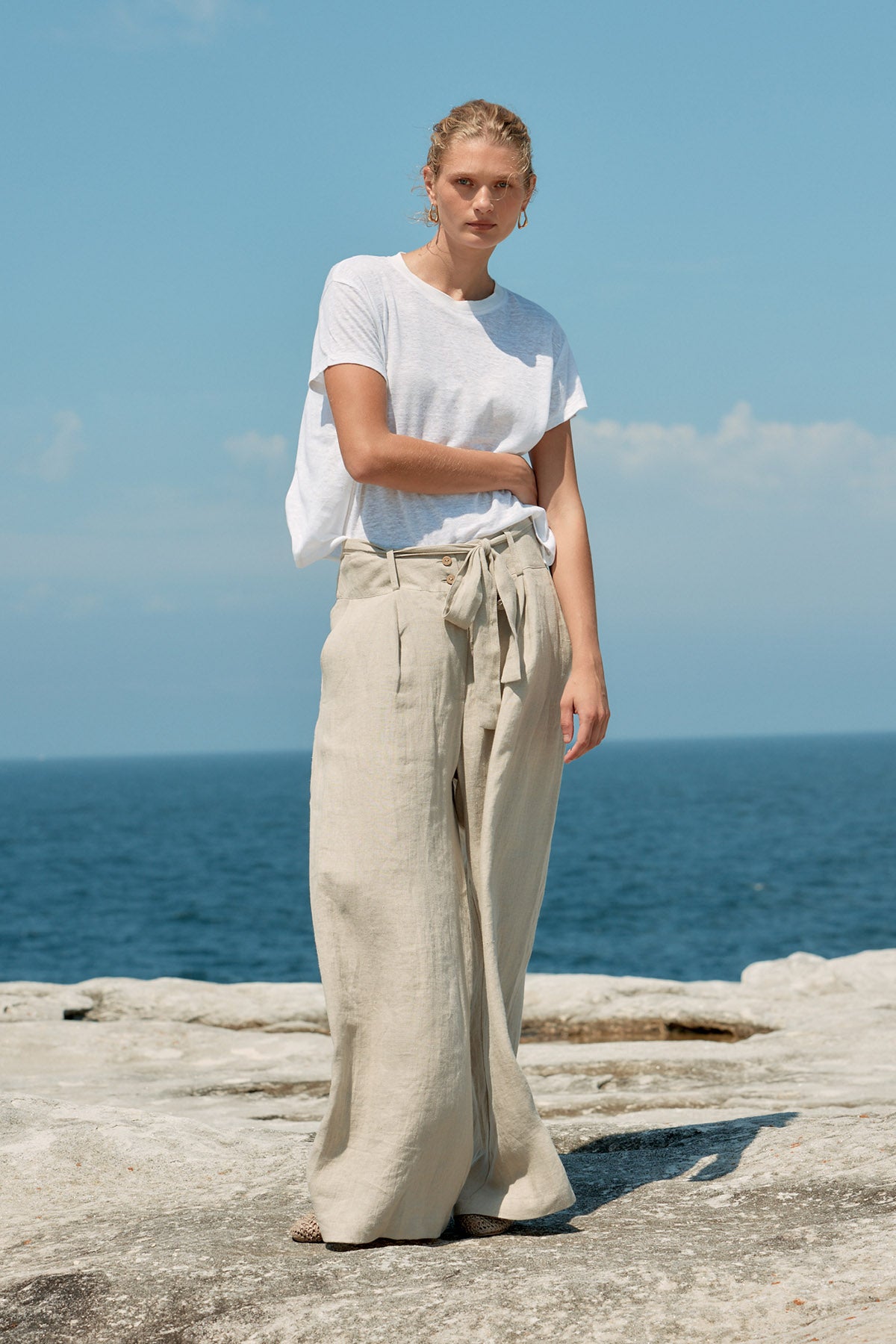 Baby Linen Tee - White