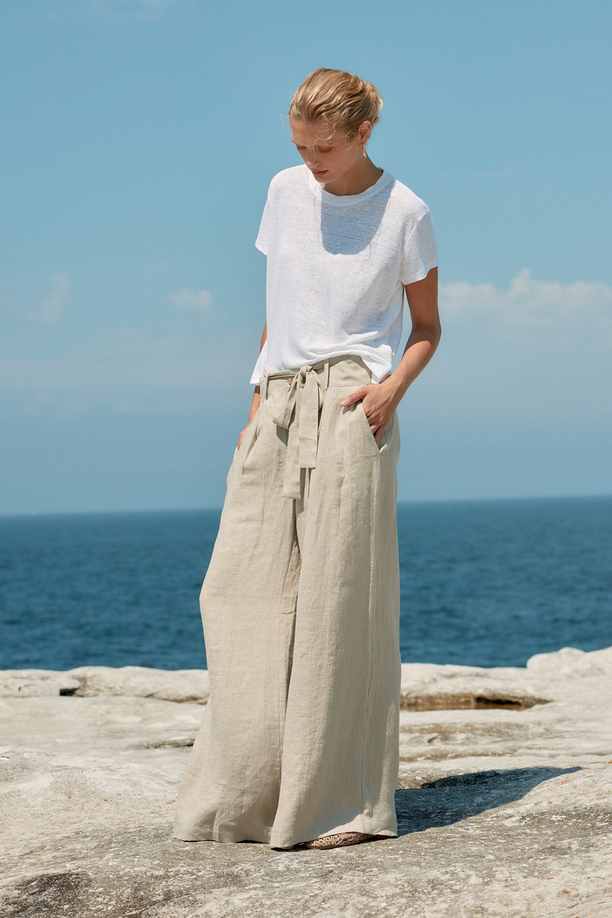 Baby Linen Tee - White