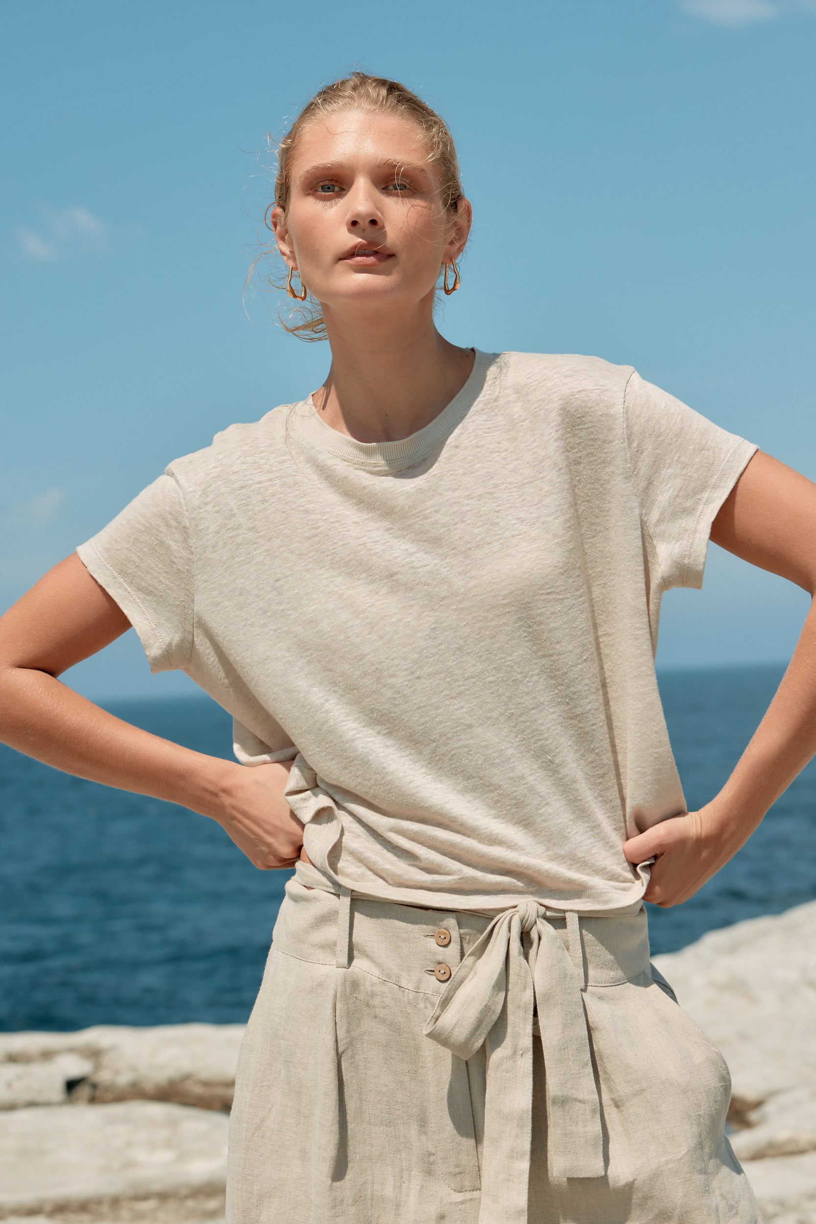 Baby Linen Tee - Natural
