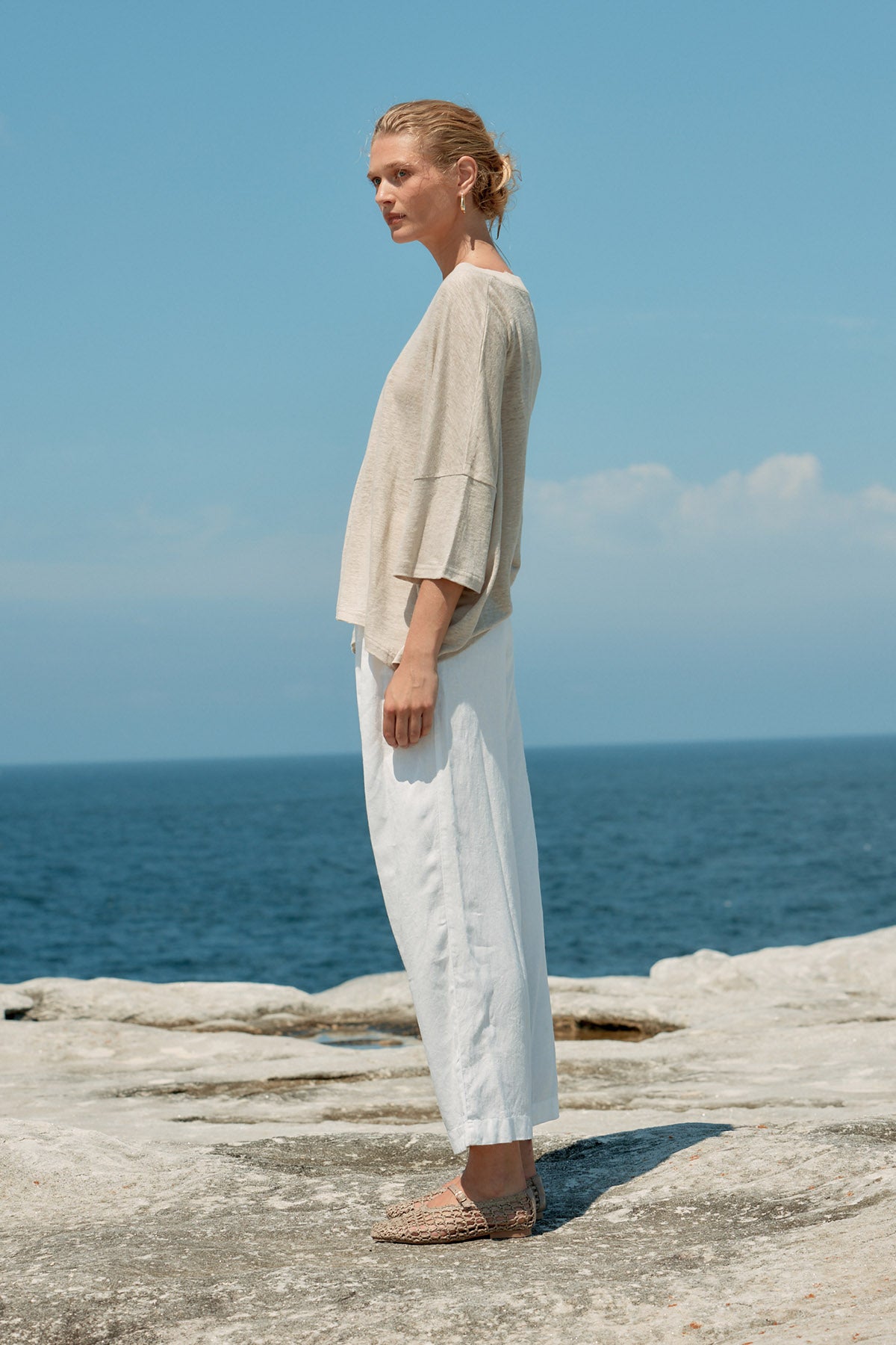 Box Linen Tee - Natural