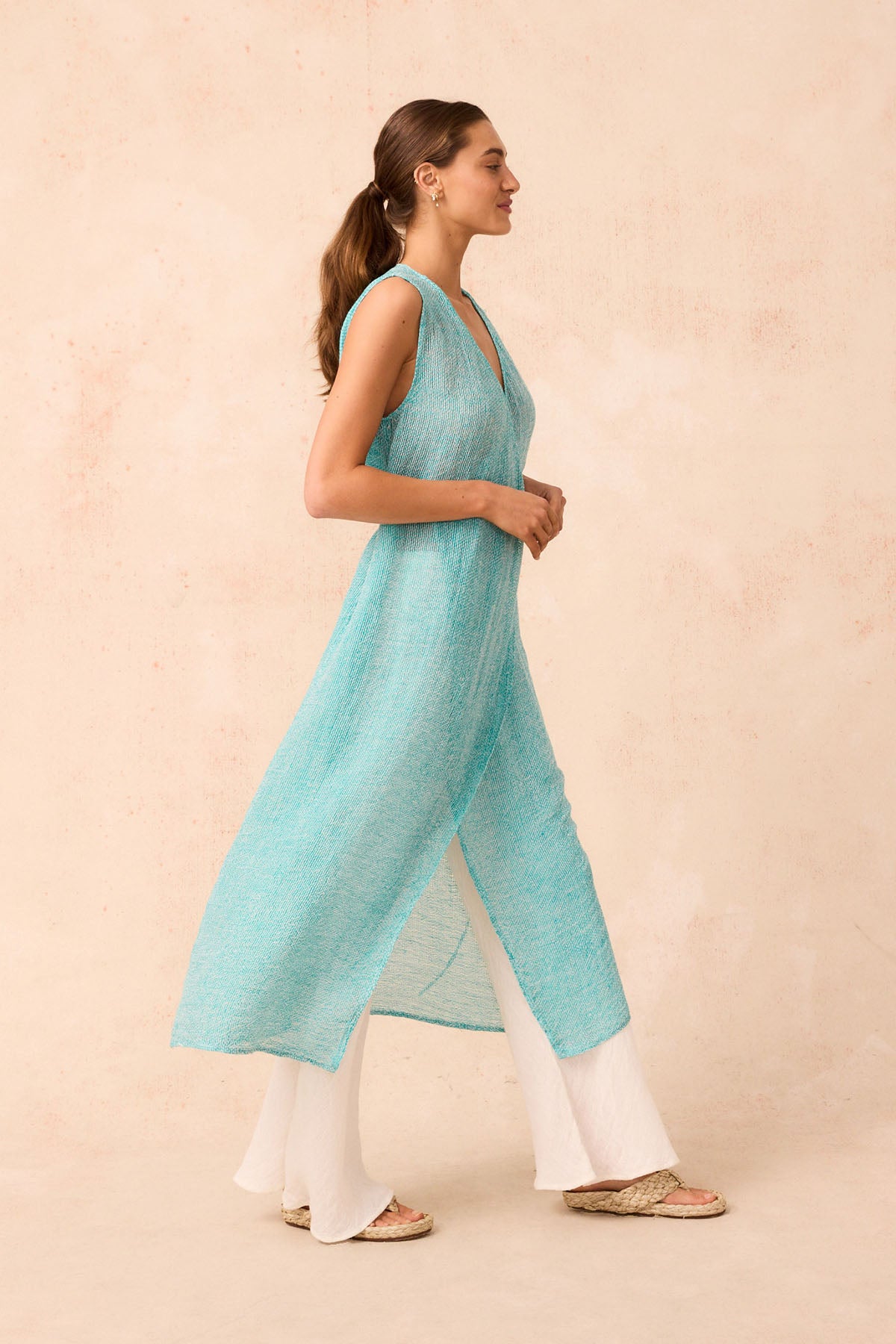 Sierra Midi Dress - Rete Turquoise